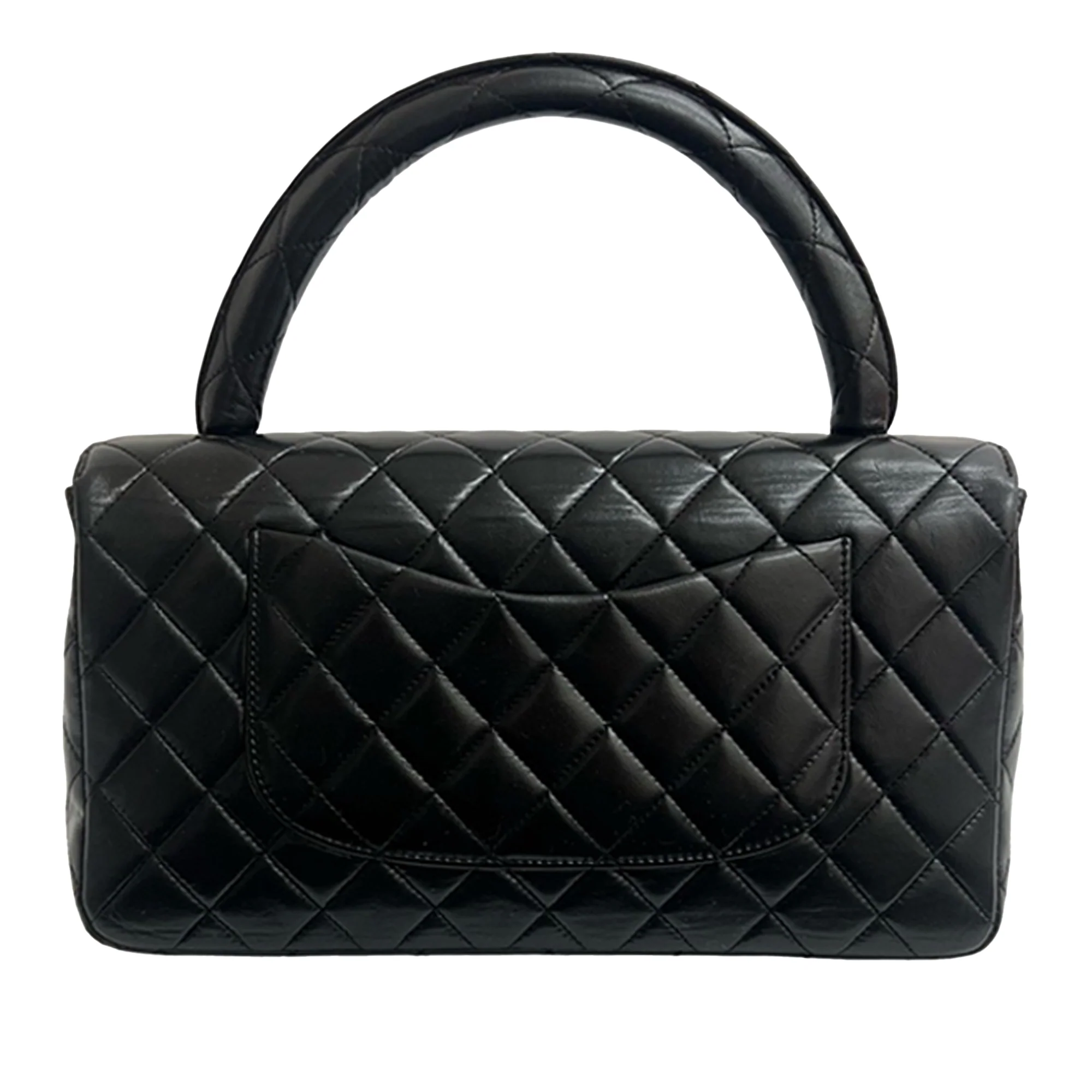 Chanel | Pre-Owned Medium Lambskin Kelly Parent Top Handle Bag | Black - Image 4