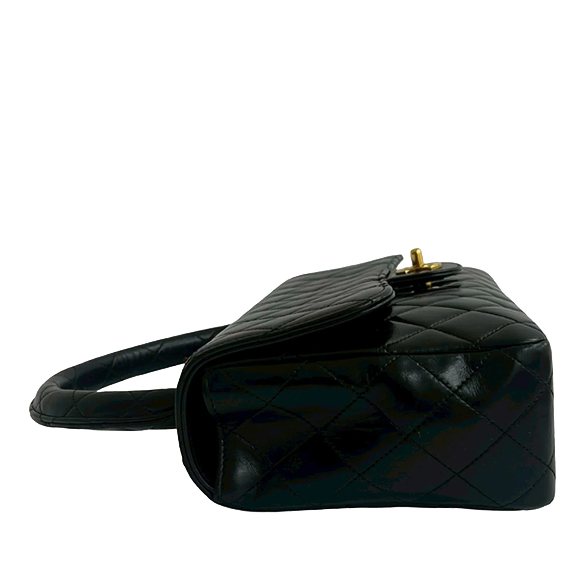 Chanel | Pre-Owned Medium Lambskin Kelly Parent Top Handle Bag | Black - Image 6
