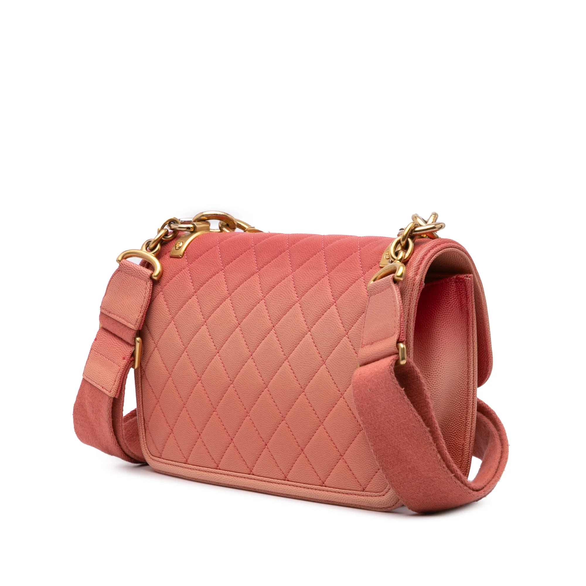 Chanel | Pre-Owned Medium Quilted Caviar Sunset On The Sea Flap | Pink/Salmon - Image 4