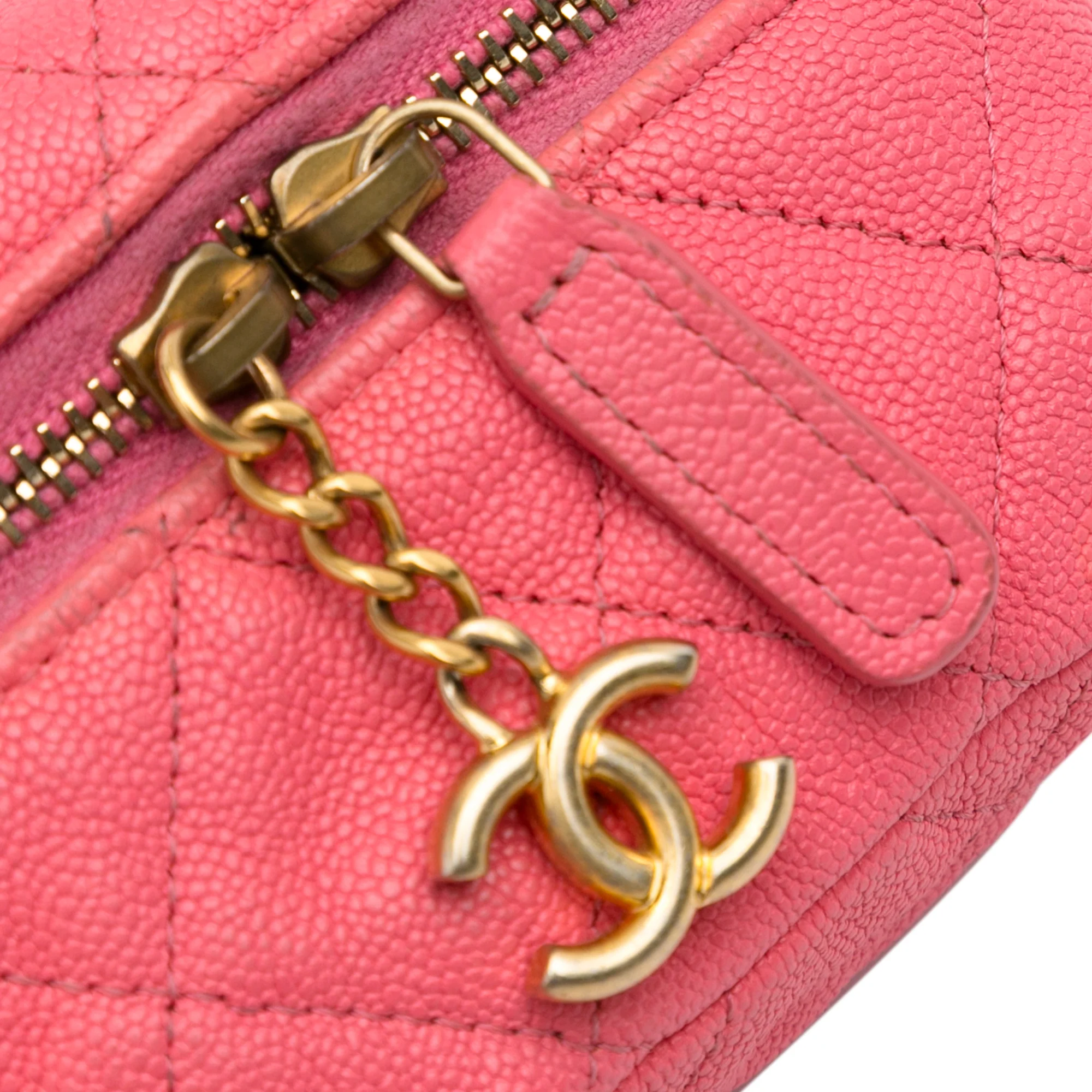 Chanel | Pre-Owned Micro Caviar Chain Vanity Bag | Pink - Image 11