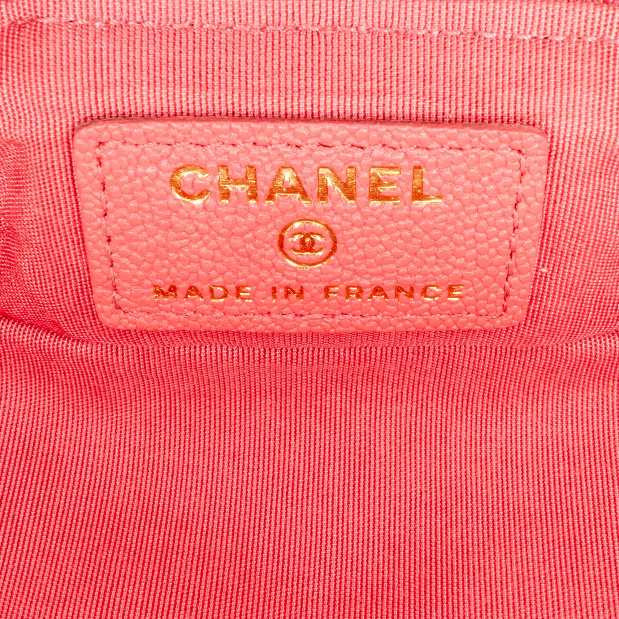 Chanel | Pre-Owned Micro Caviar Chain Vanity Bag | Pink - Image 8