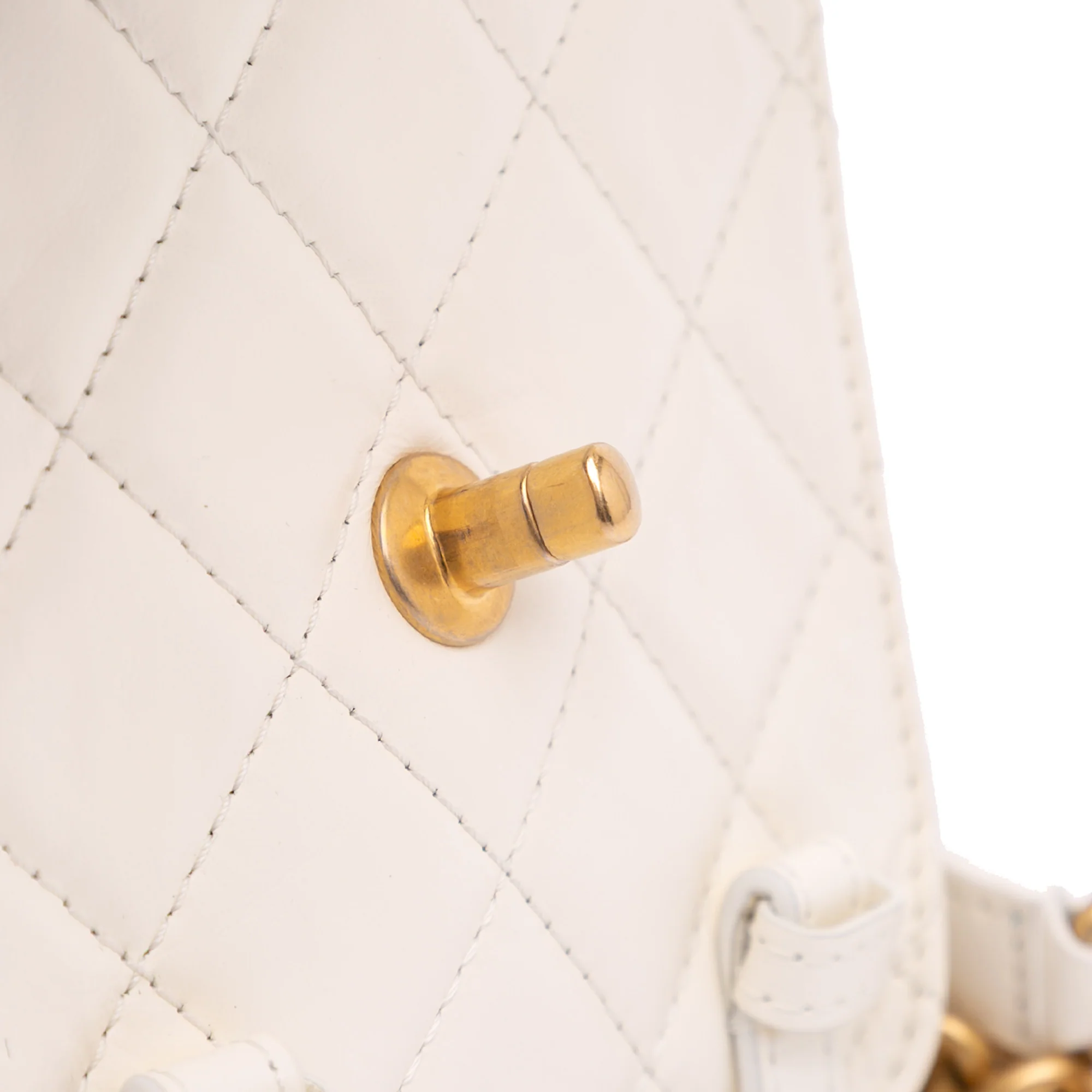 Chanel | Pre-Owned Mini Aged Calfskin City School Flap - I | White/Ivory - Image 2