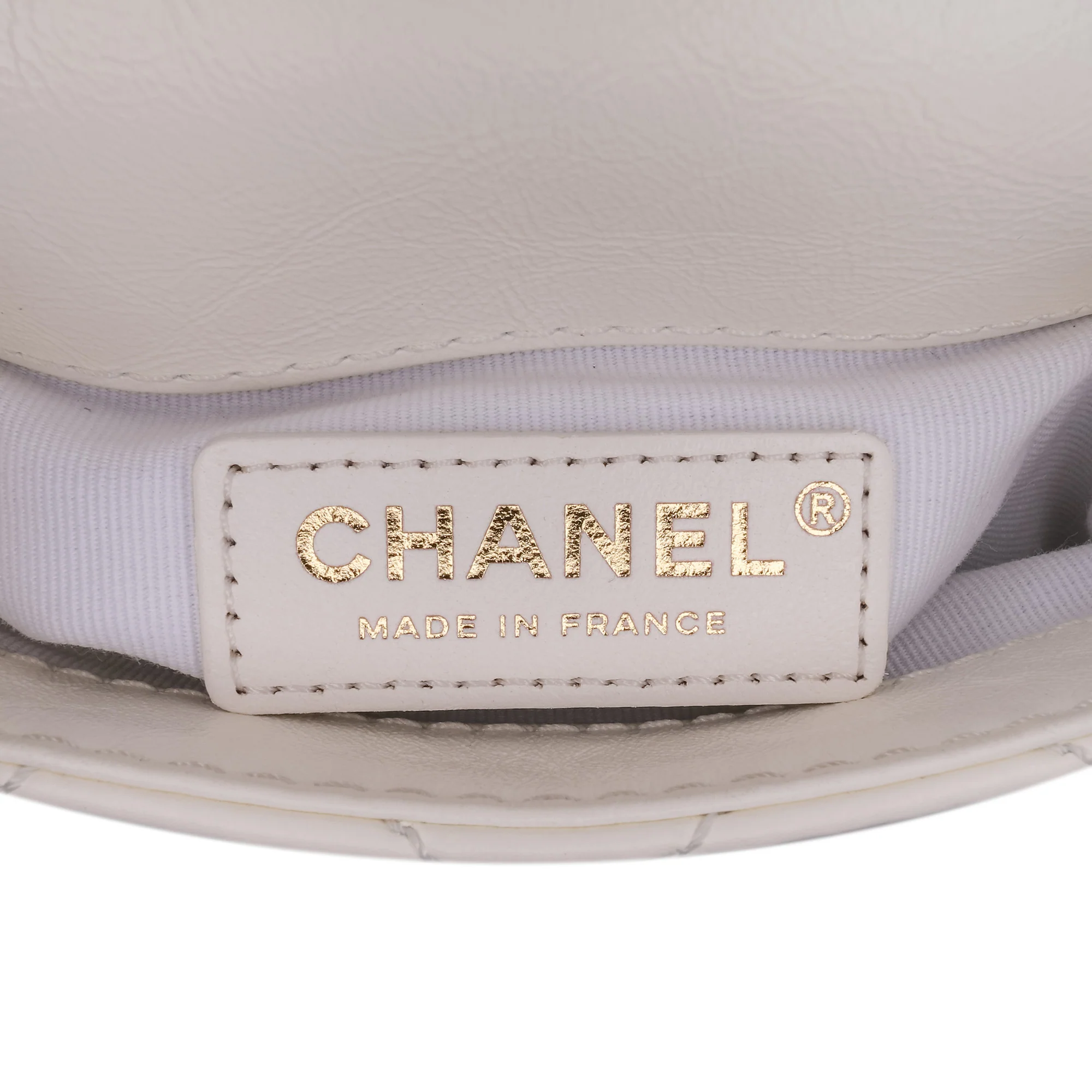 Chanel | Pre-Owned Mini Aged Calfskin City School Flap - I | White/Ivory - Image 8
