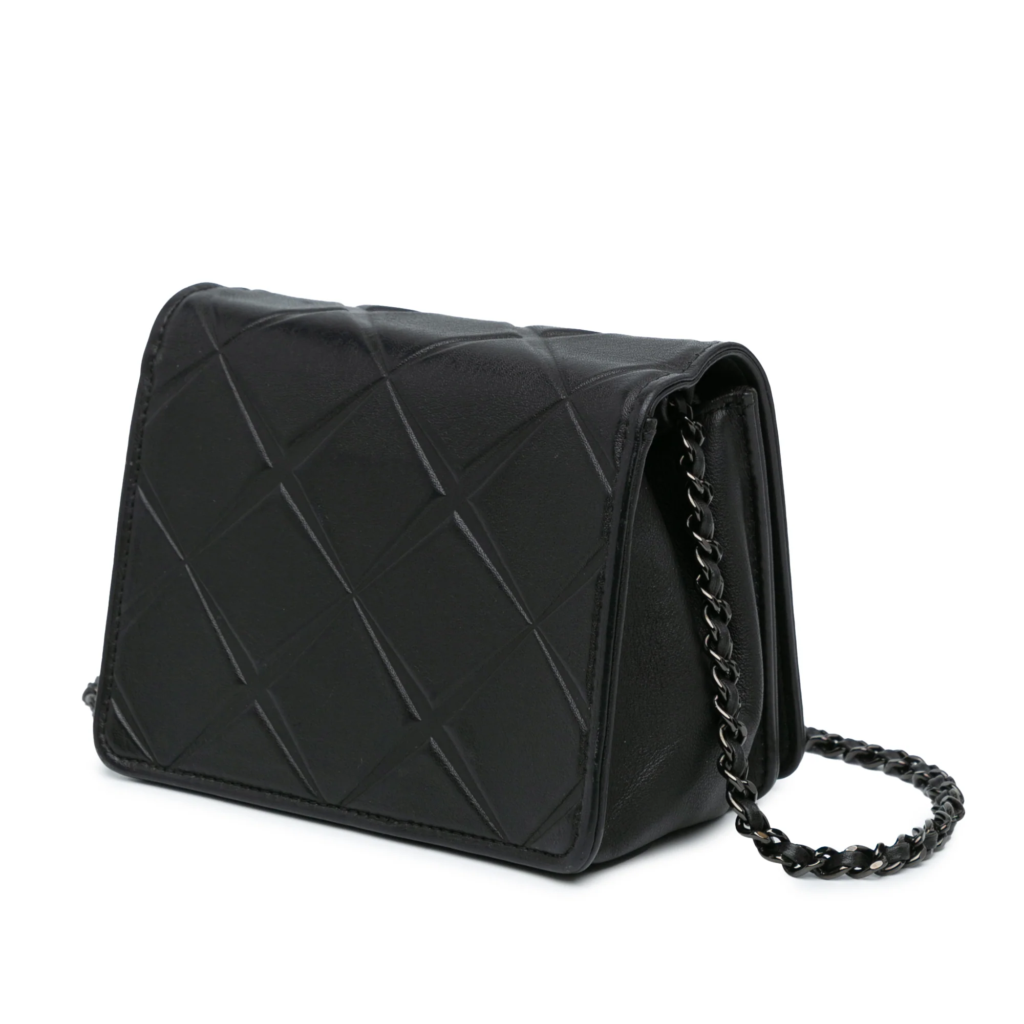 Chanel | Pre-Owned Mini Calfskin Propeller Flap | Black - Image 3