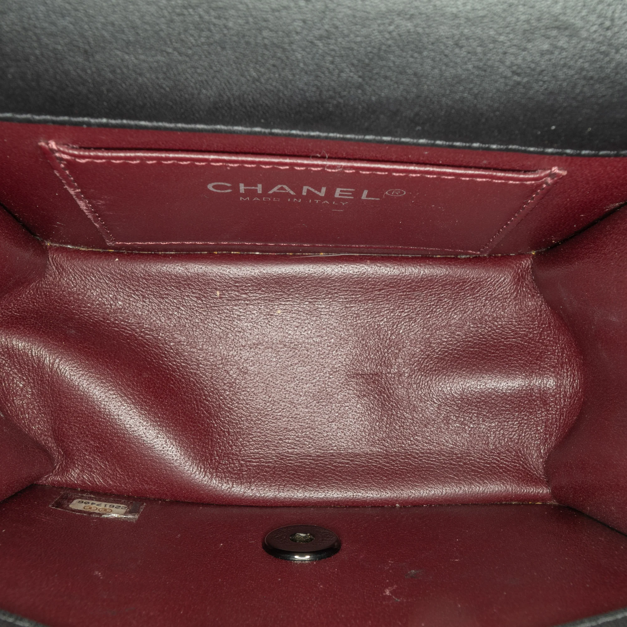 Chanel | Pre-Owned Mini Calfskin Propeller Flap | Black - Image 5