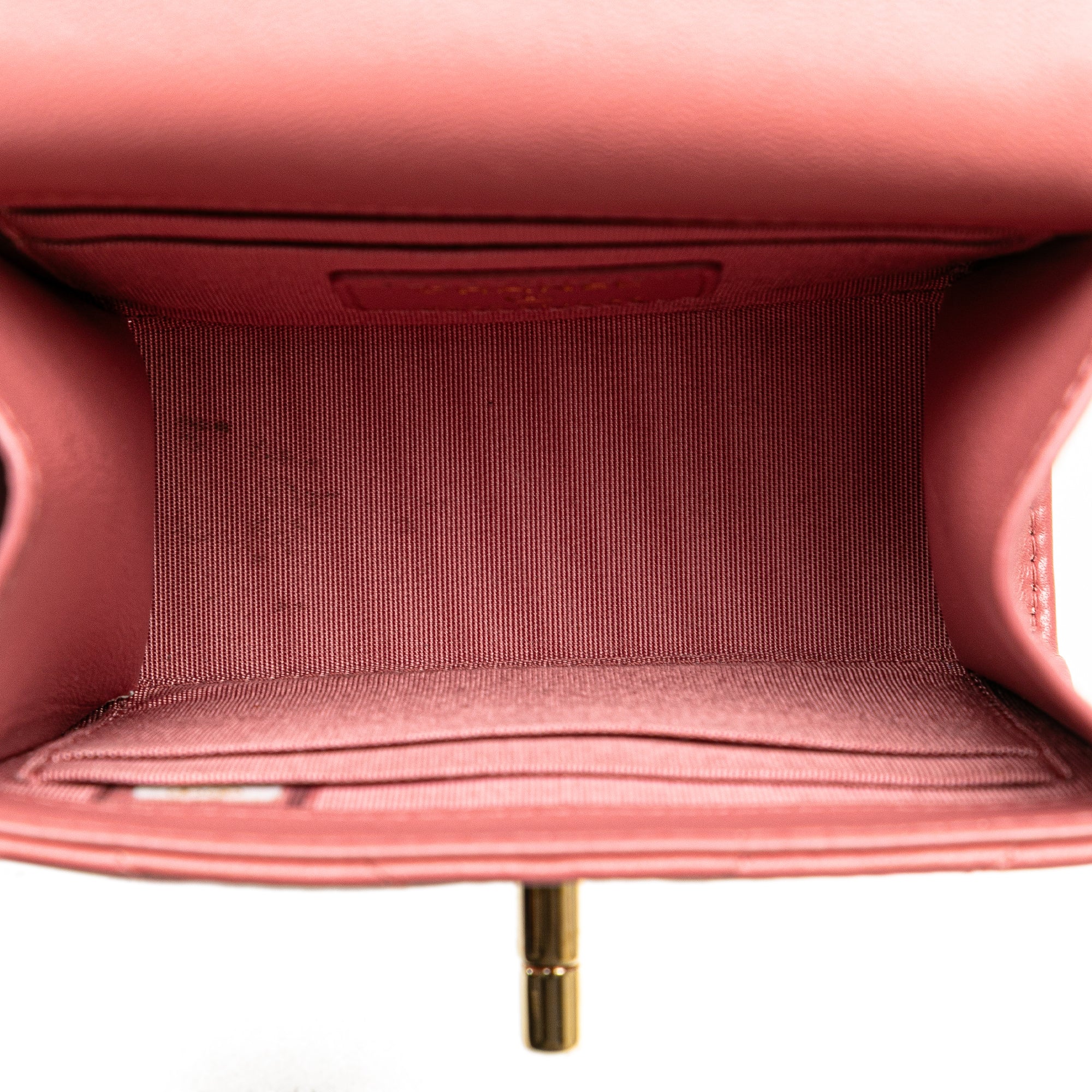 Chanel | Pre-Owned Mini Chevron Lambskin Trendy CC Chain Wallet | Pink - Image 9