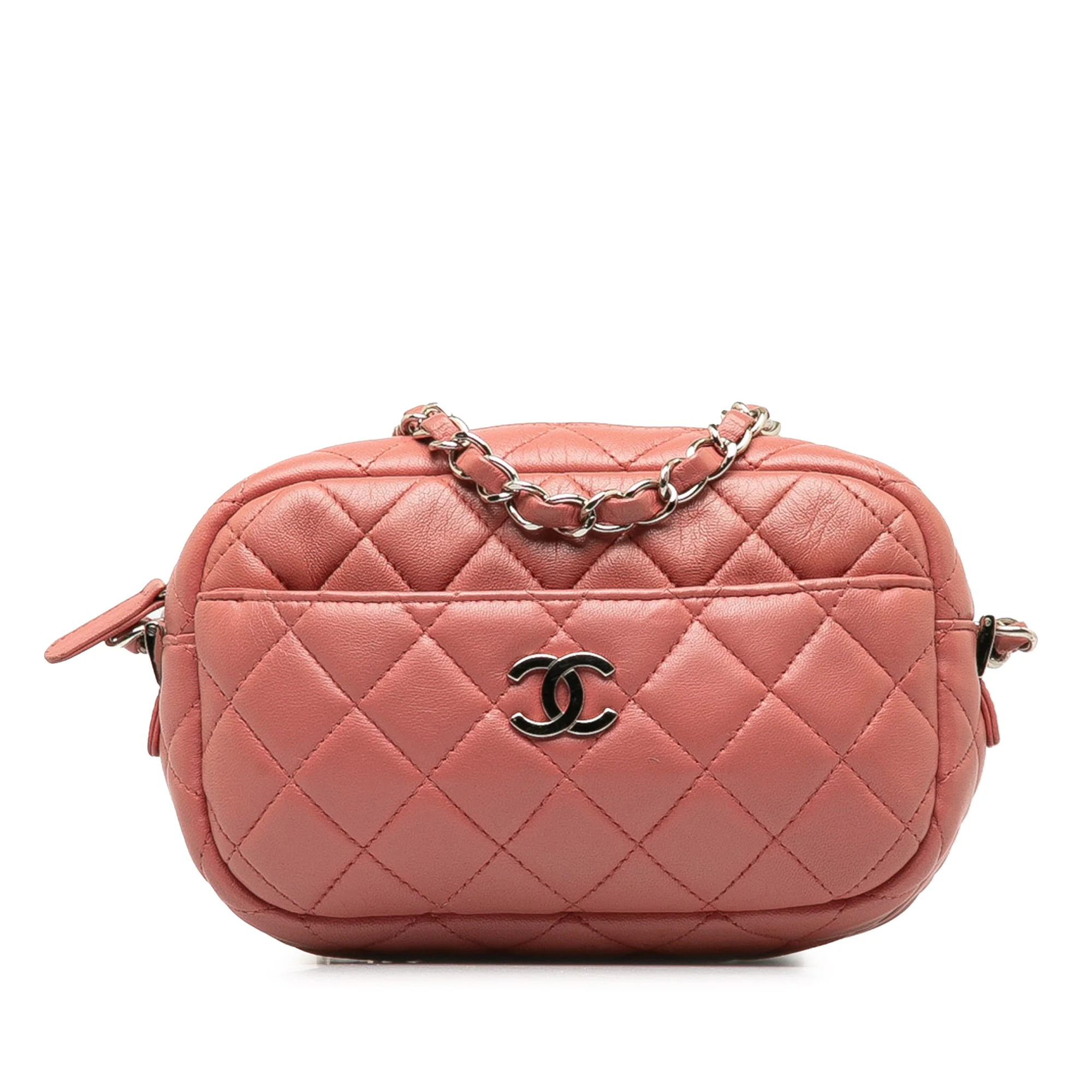 Chanel | Pre-Owned Mini Lambskin Camera Case | Pink
