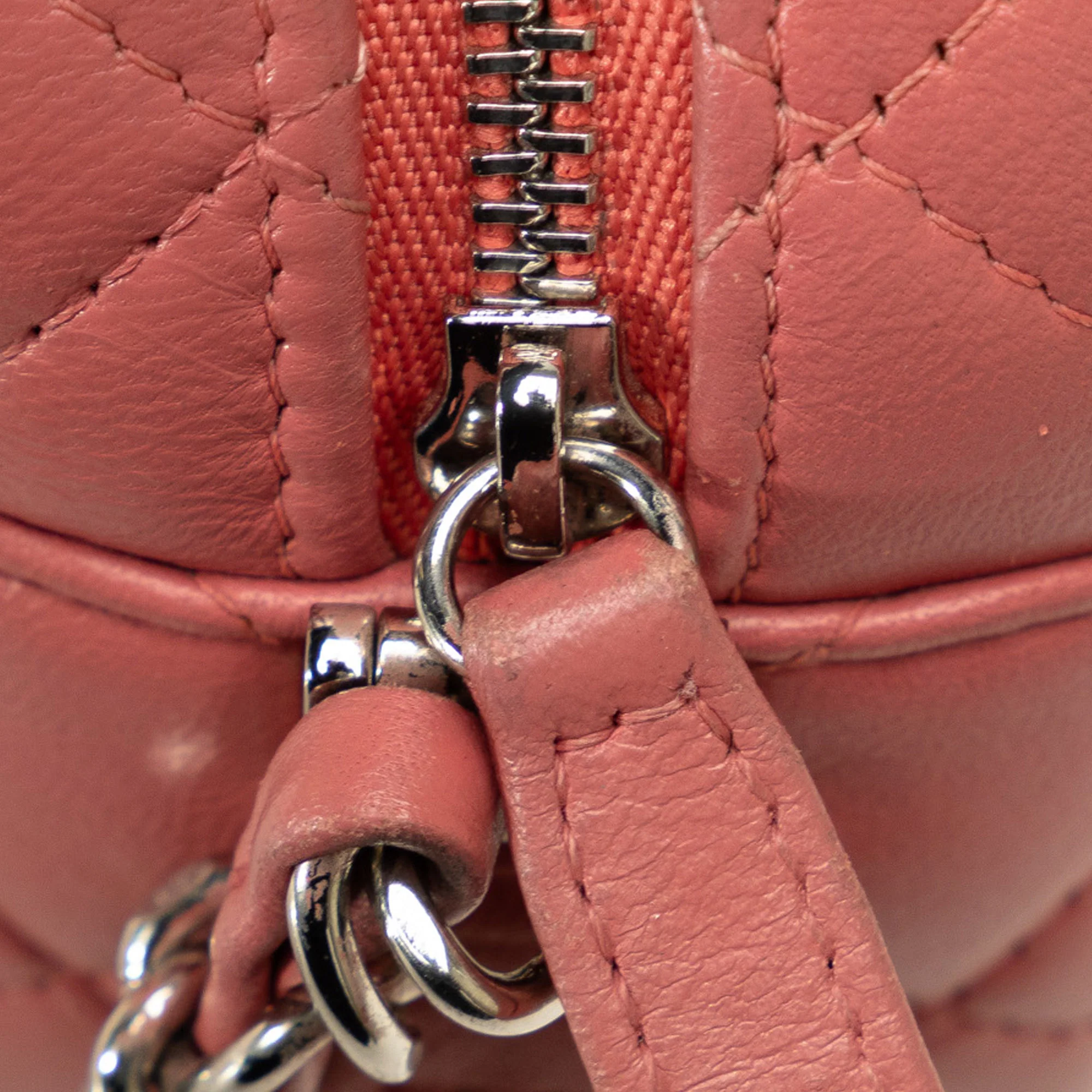 Chanel | Pre-Owned Mini Lambskin Camera Case | Pink - Image 10