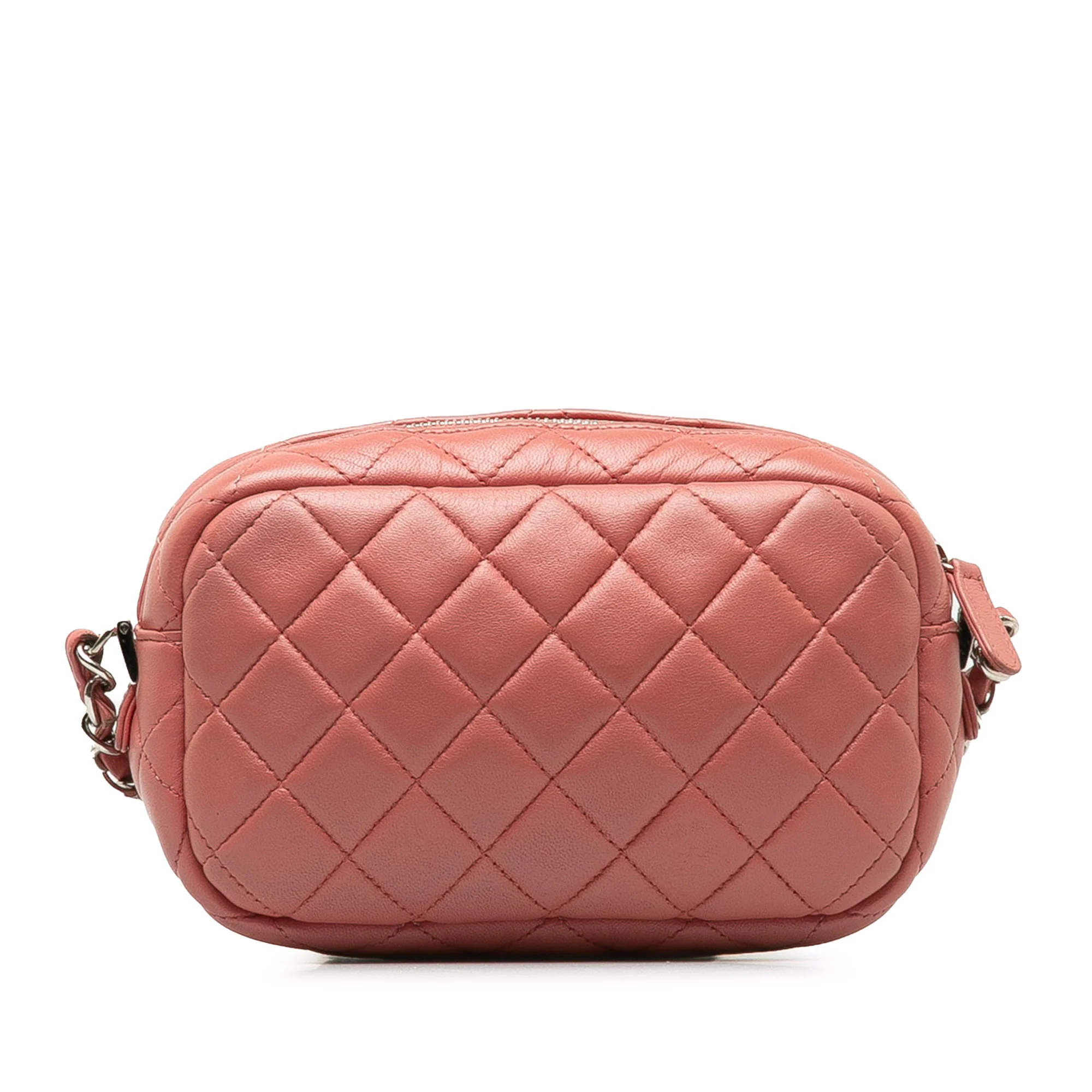 Chanel | Pre-Owned Mini Lambskin Camera Case | Pink - Image 4