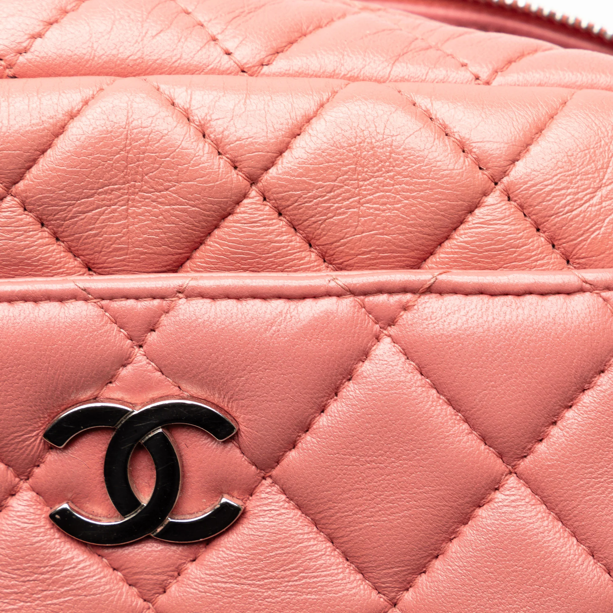Chanel | Pre-Owned Mini Lambskin Camera Case | Pink - Image 9