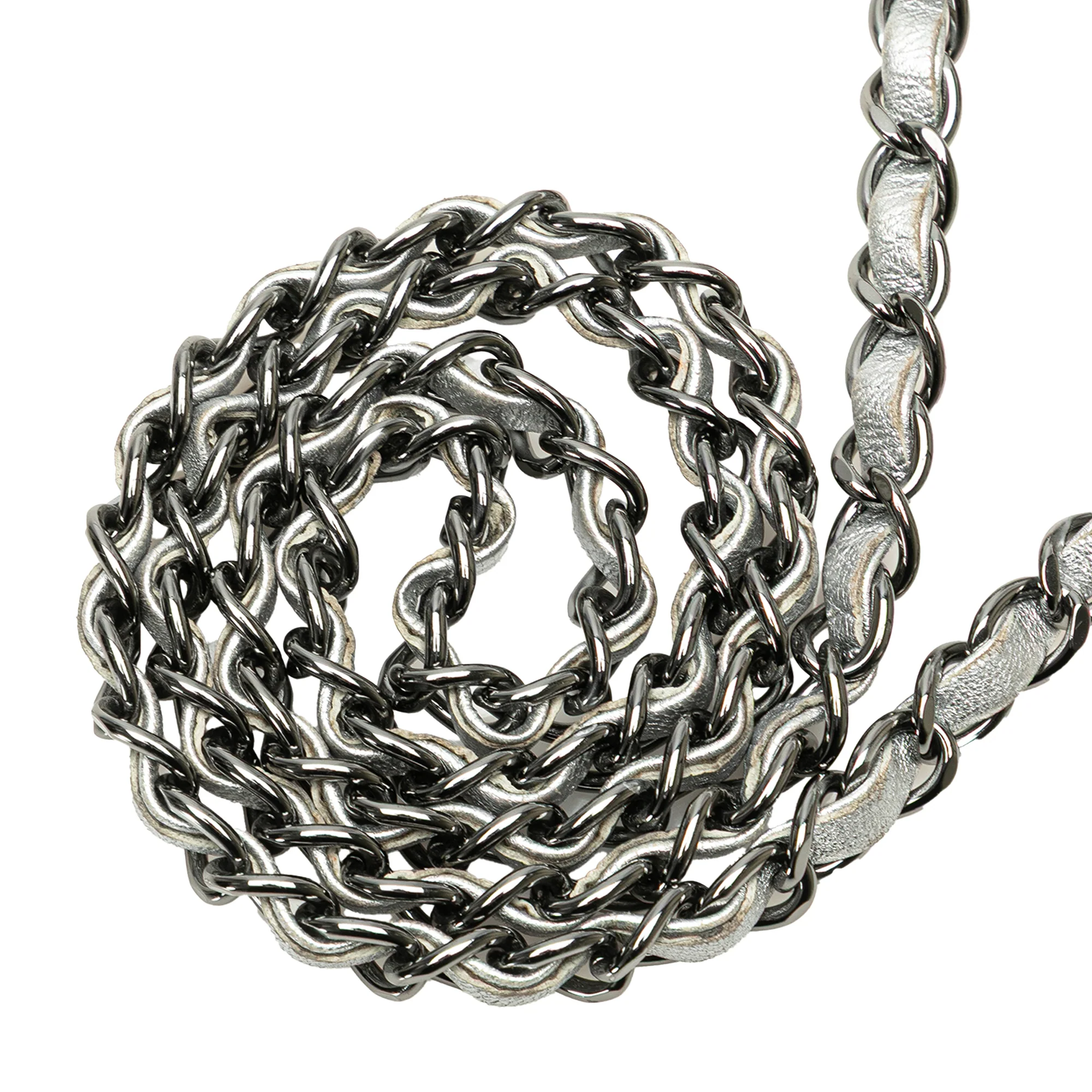 Chanel | Pre-Owned Mini Perforated Lambskin Punch Flap | Silver - Image 2