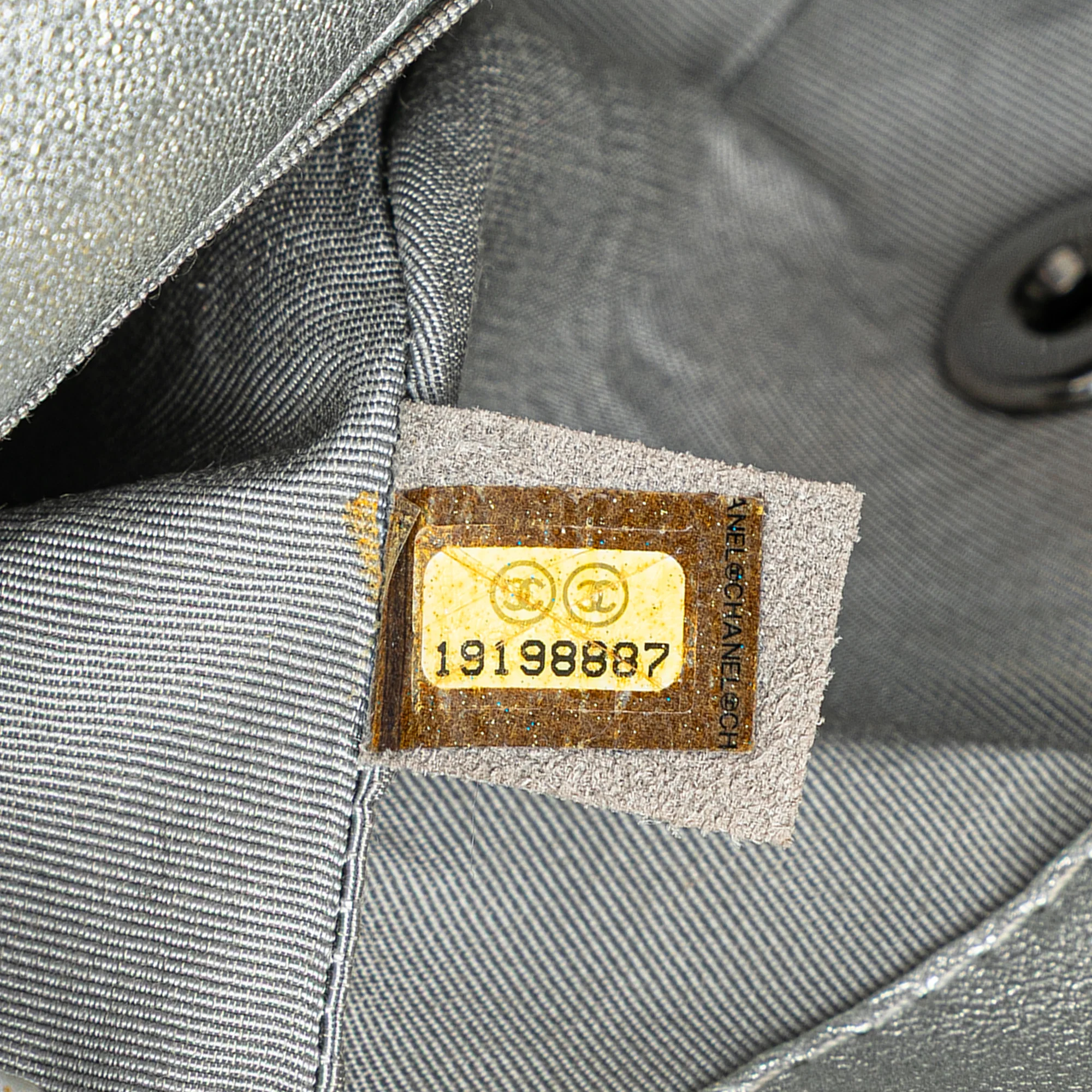 Chanel | Pre-Owned Mini Perforated Lambskin Punch Flap | Silver - Image 9