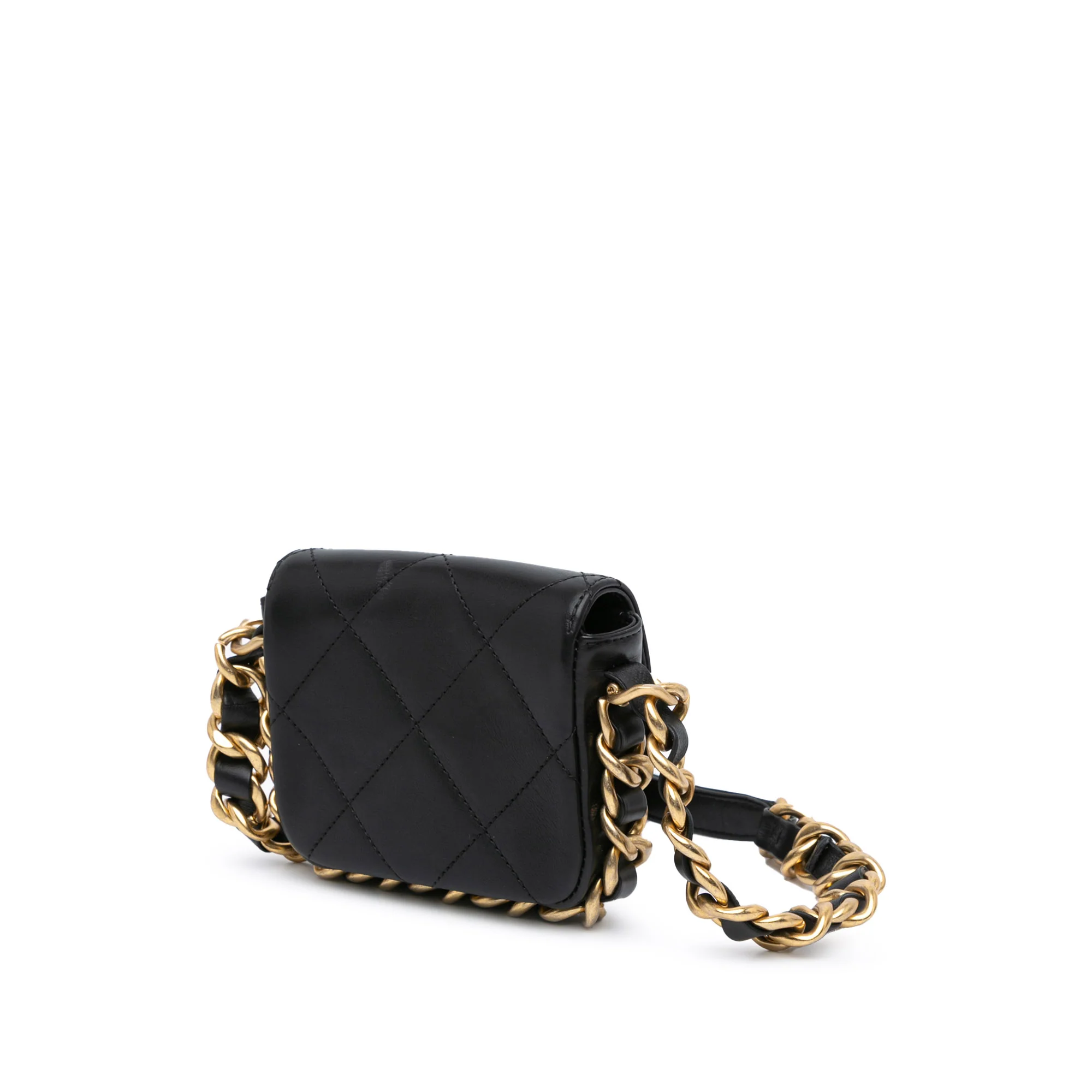 Chanel | Pre-Owned Mini Quilted Calfskin Framing Chain Flap | Black - Image 2