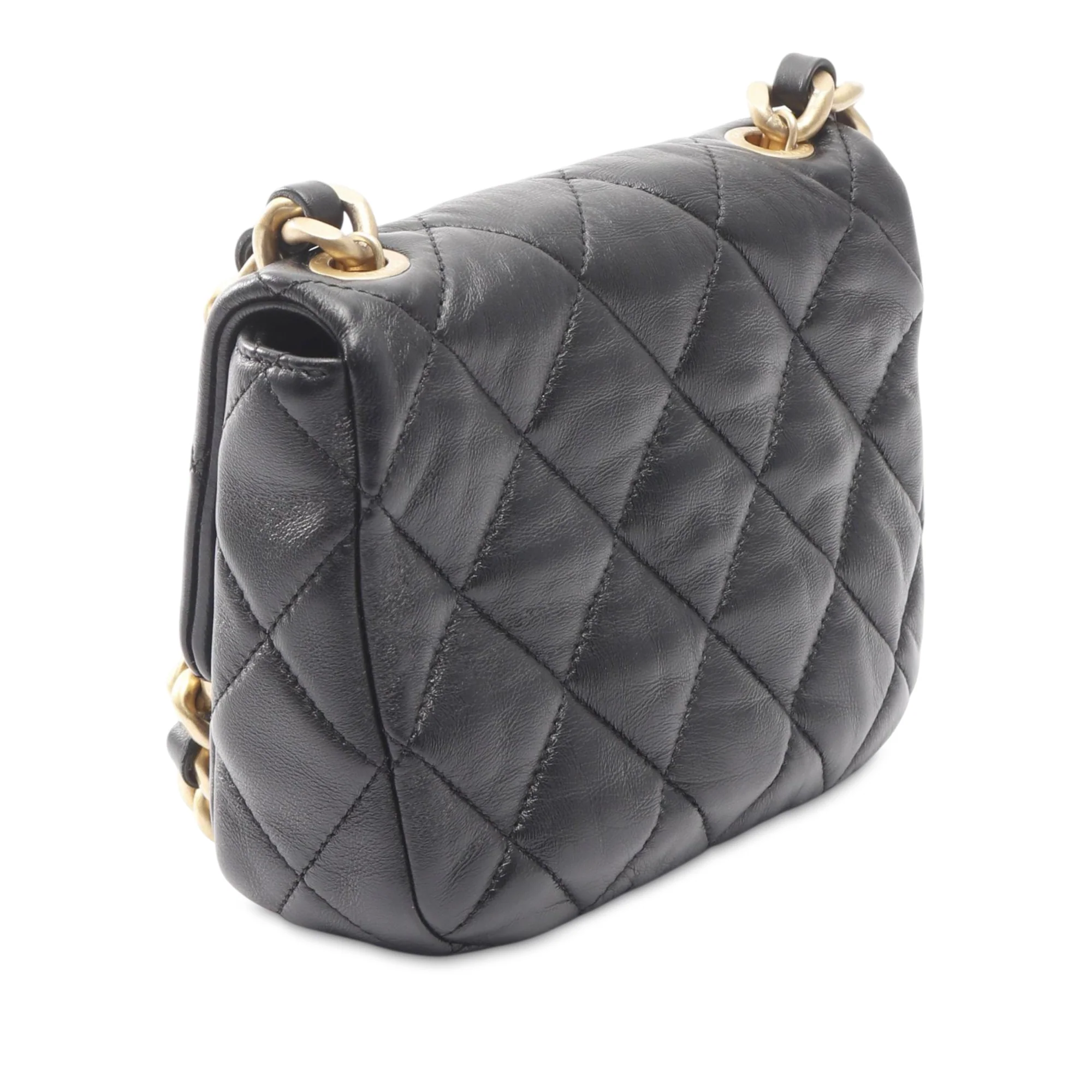 Chanel | Pre-Owned Mini Quilted Lambskin Candy Chain Flap | Black - Image 2