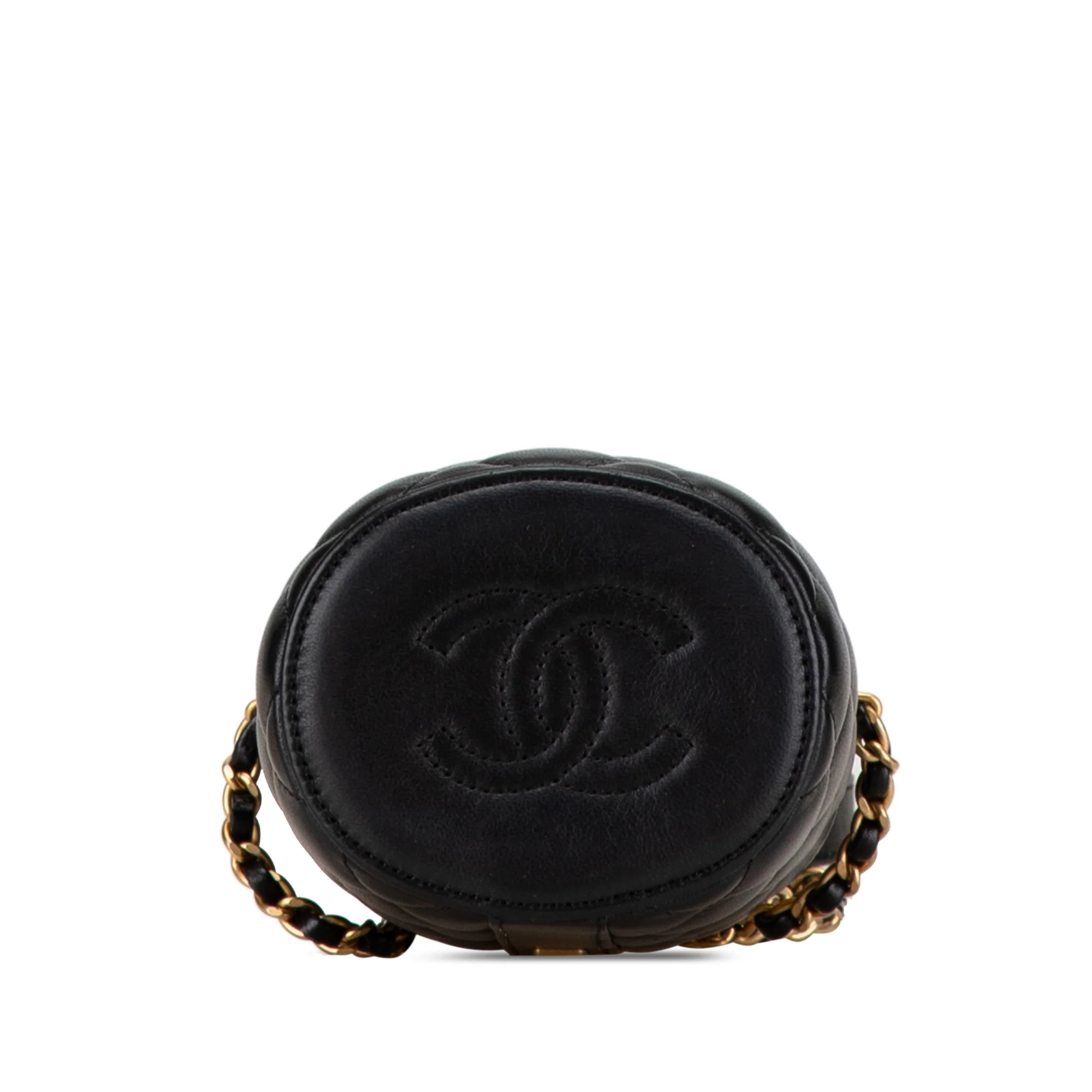 Chanel | Pre-Owned Mini Quilted Lambskin Crown Box Bag | Black - Image 3