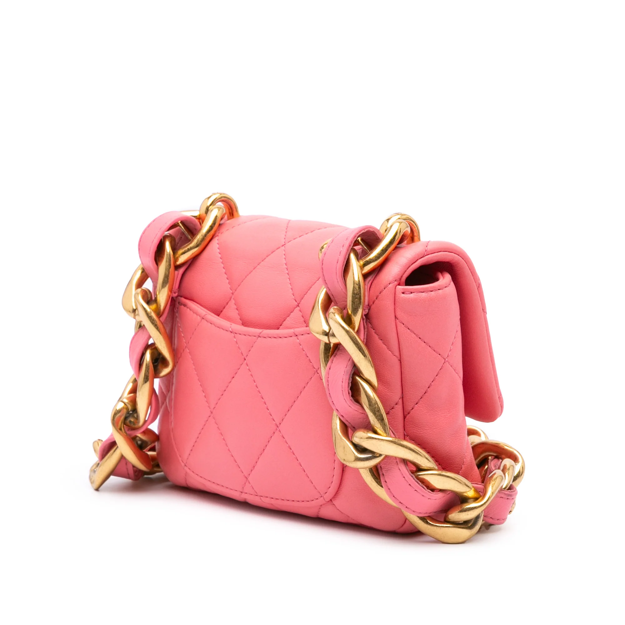 Chanel | Pre-Owned Mini Quilted Lambskin Funky Town Flap - I | Pink - Image 4