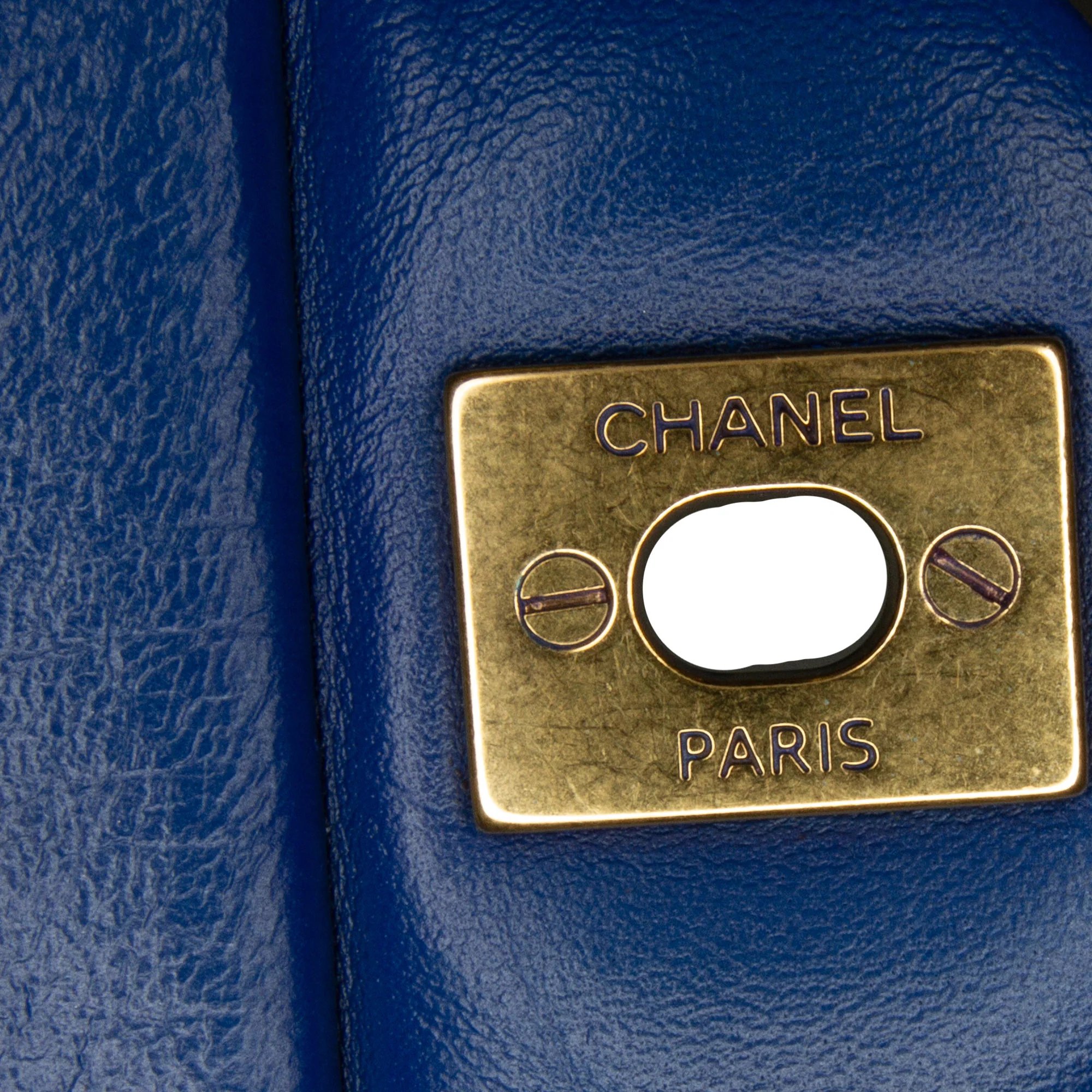 Chanel | Pre-Owned Mini Rectangular Chevron Lambskin Flap | Blue - Image 11