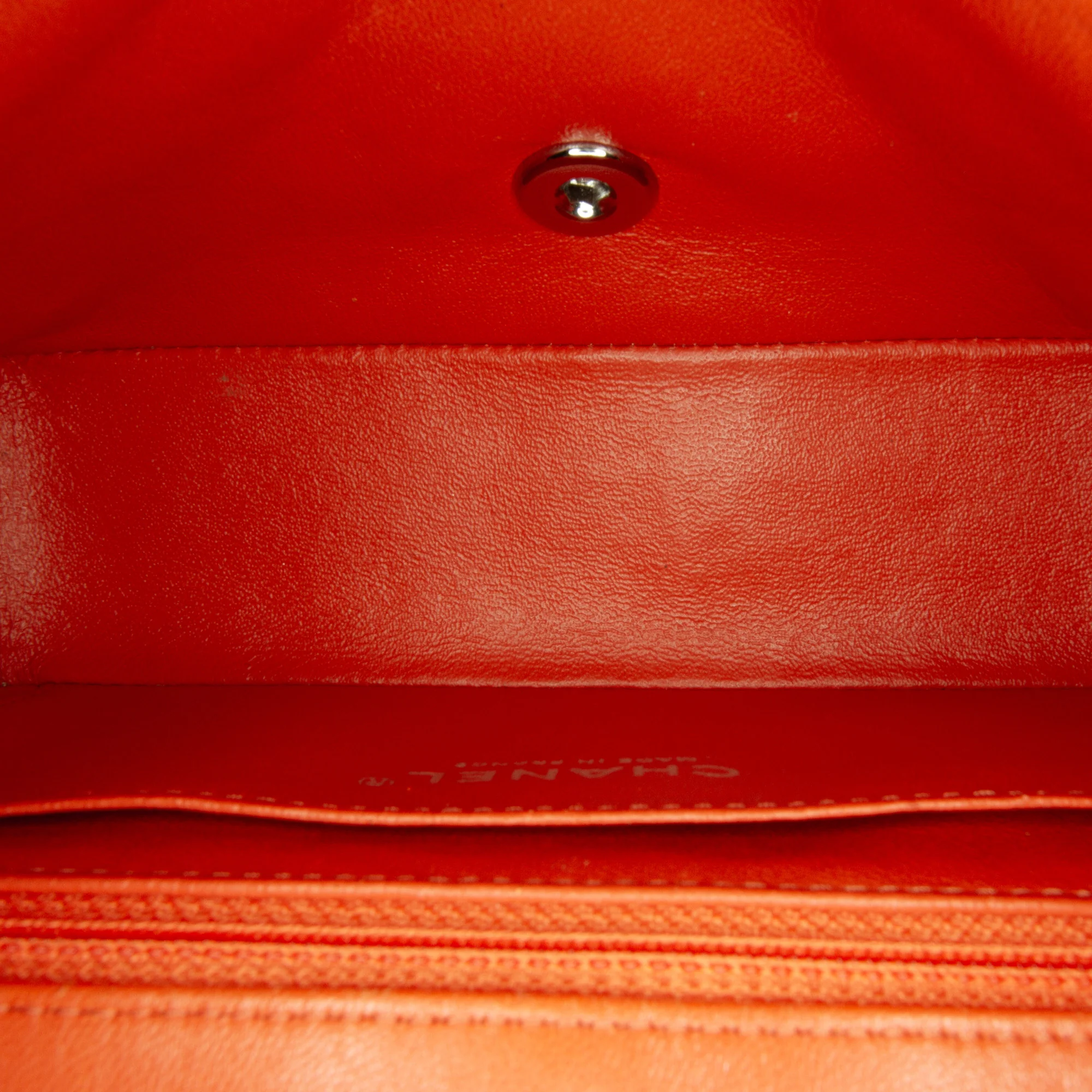 Chanel | Pre-Owned Mini Rectangular Classic Lambskin Single Flap | Orange - Image 7