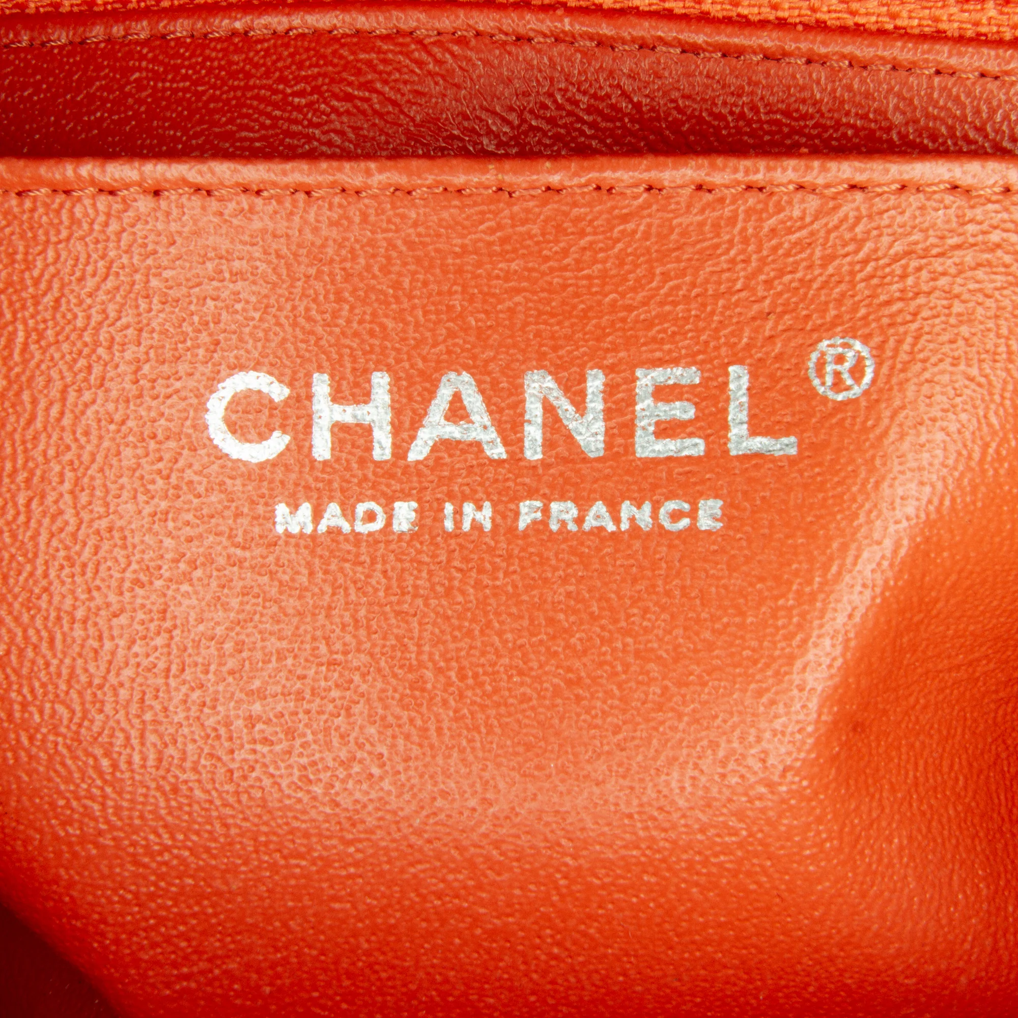 Chanel | Pre-Owned Mini Rectangular Classic Lambskin Single Flap | Orange - Image 8