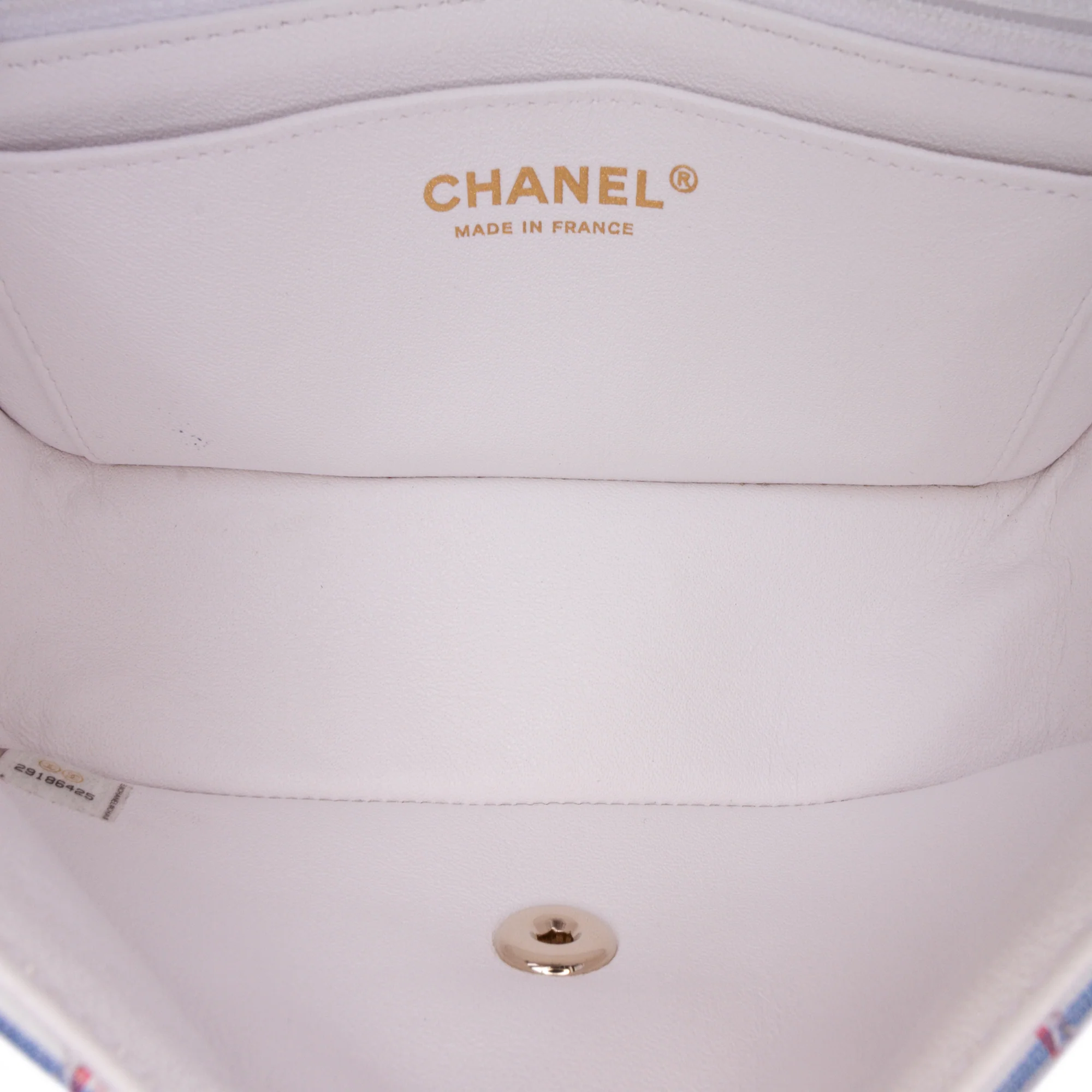 Chanel | Pre-Owned Mini Rectangular Classic Printed Calfskin Single Flap | White - Image 6