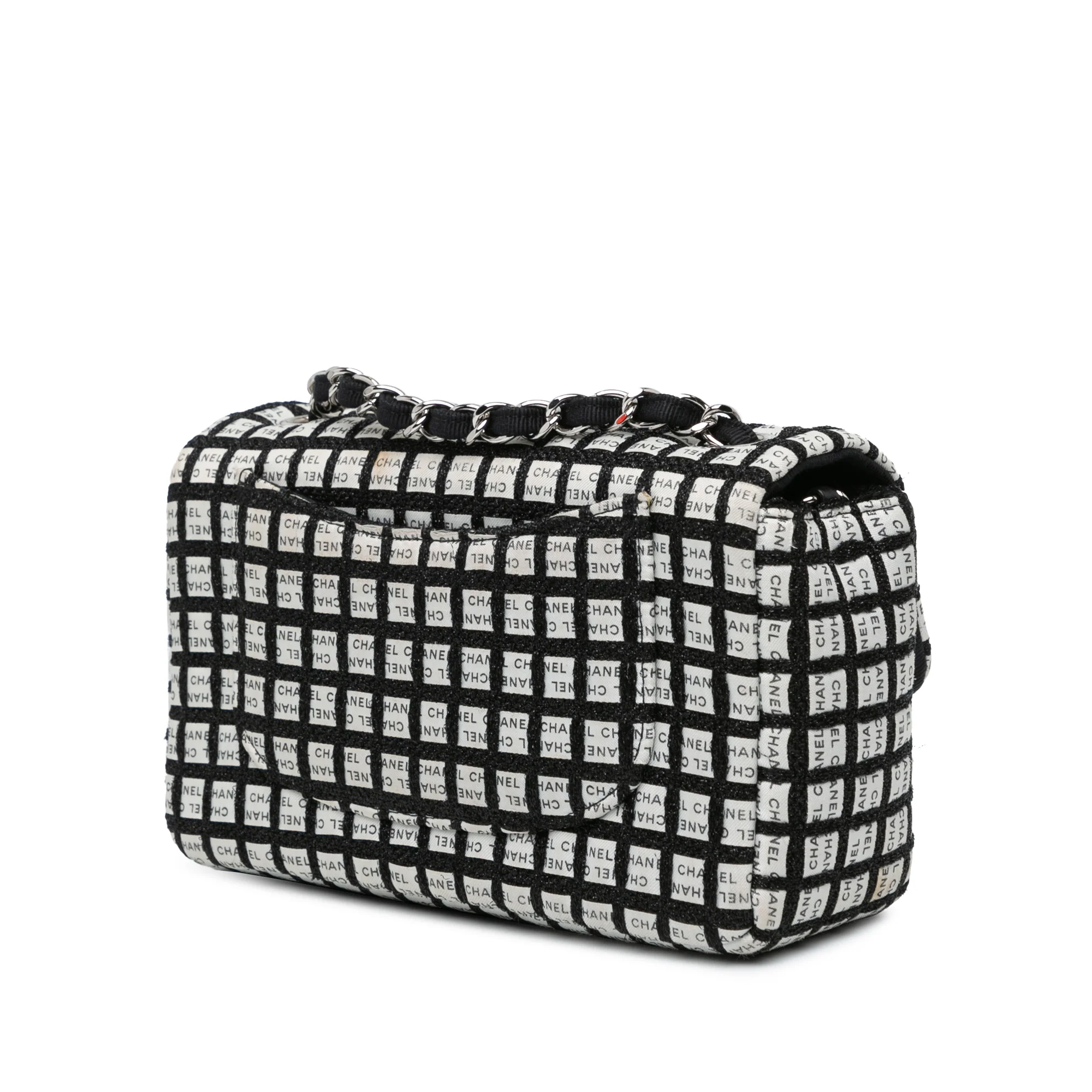 Chanel | Pre-Owned Mini Rectangular Classic Ribbon Tweed Single Flap | White/Off White - Image 2