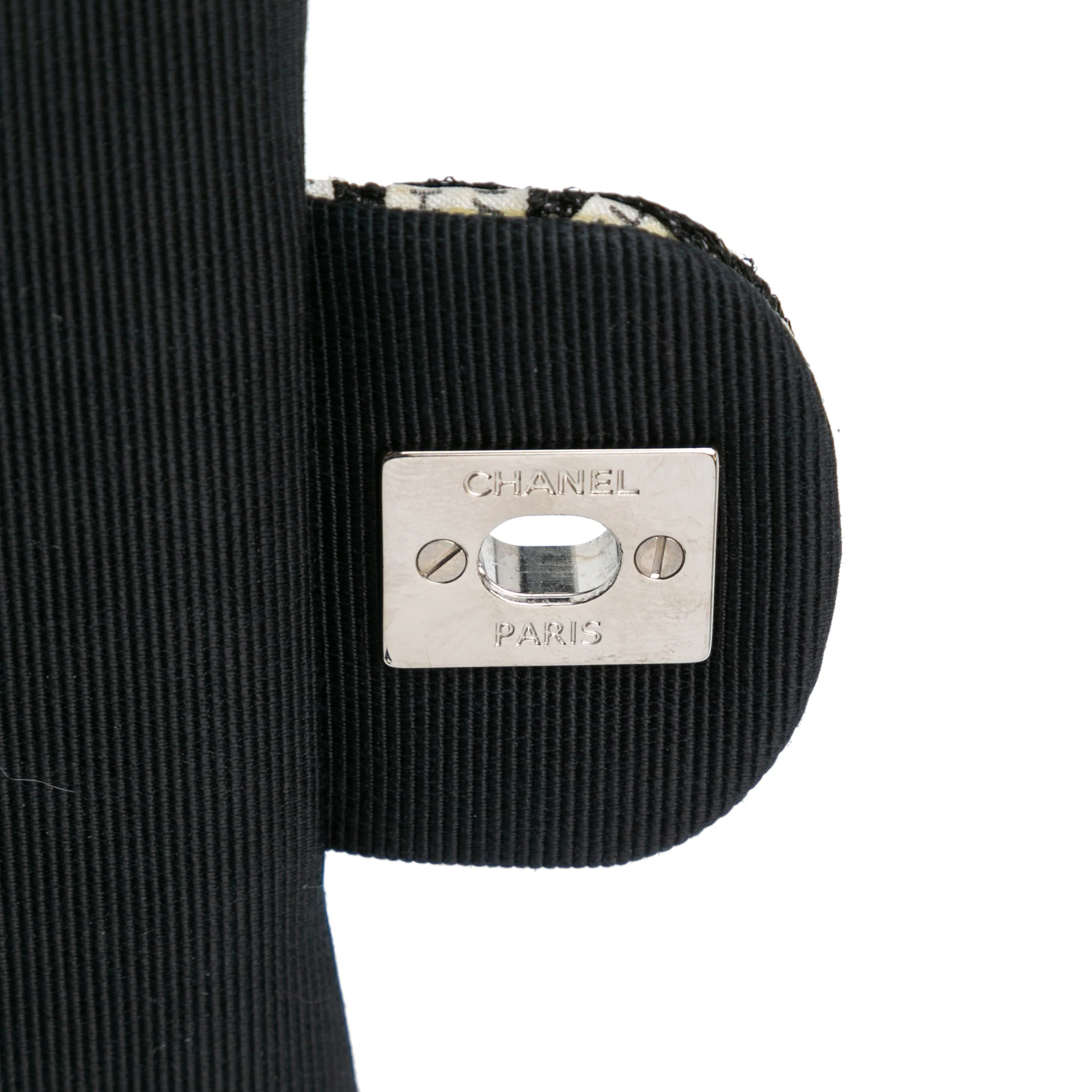 Chanel | Pre-Owned Mini Rectangular Classic Ribbon Tweed Single Flap | White/Off White - Image 7