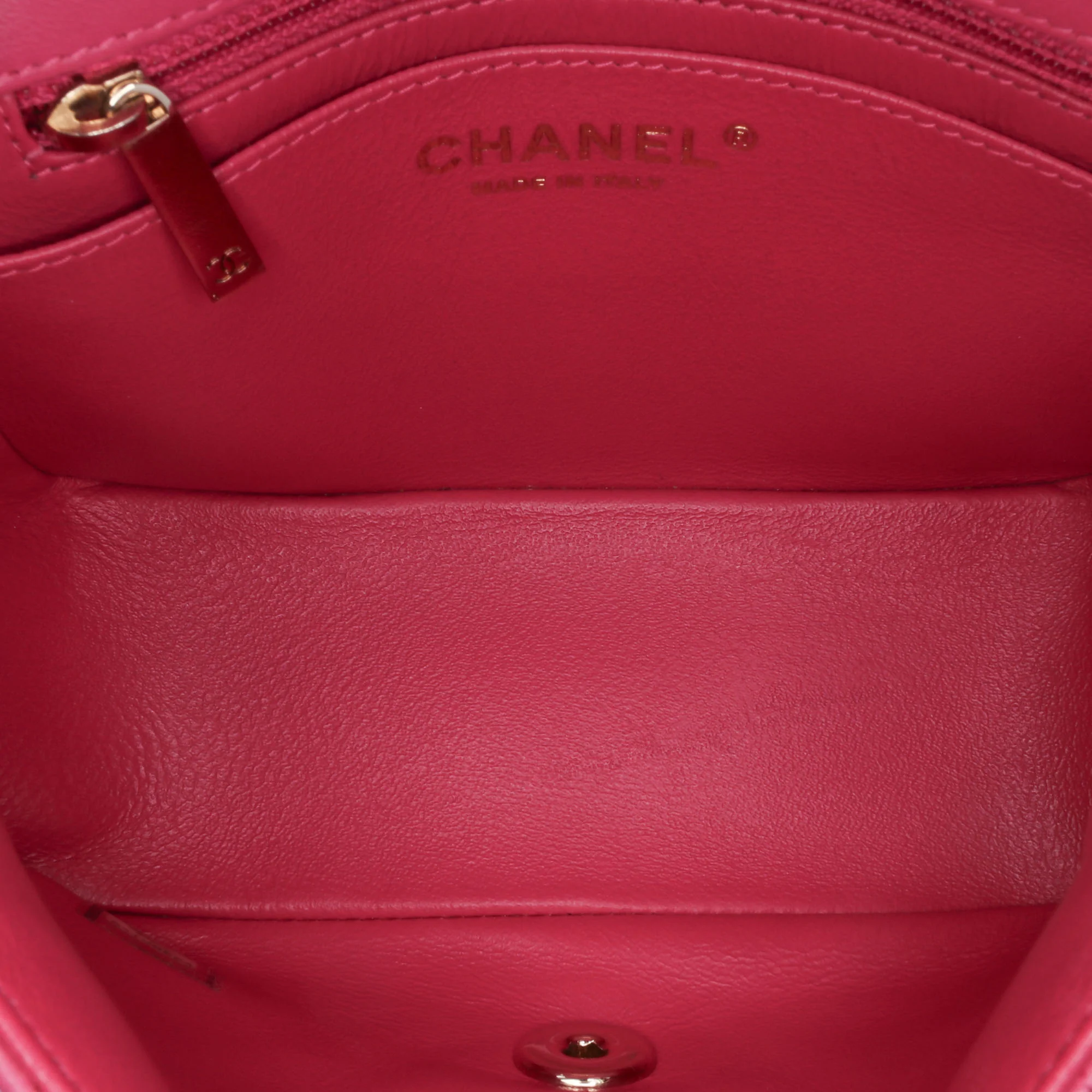 Chanel | Pre-Owned Mini Square Classic Chevron Lambskin Single Flap | Pink - Image 5