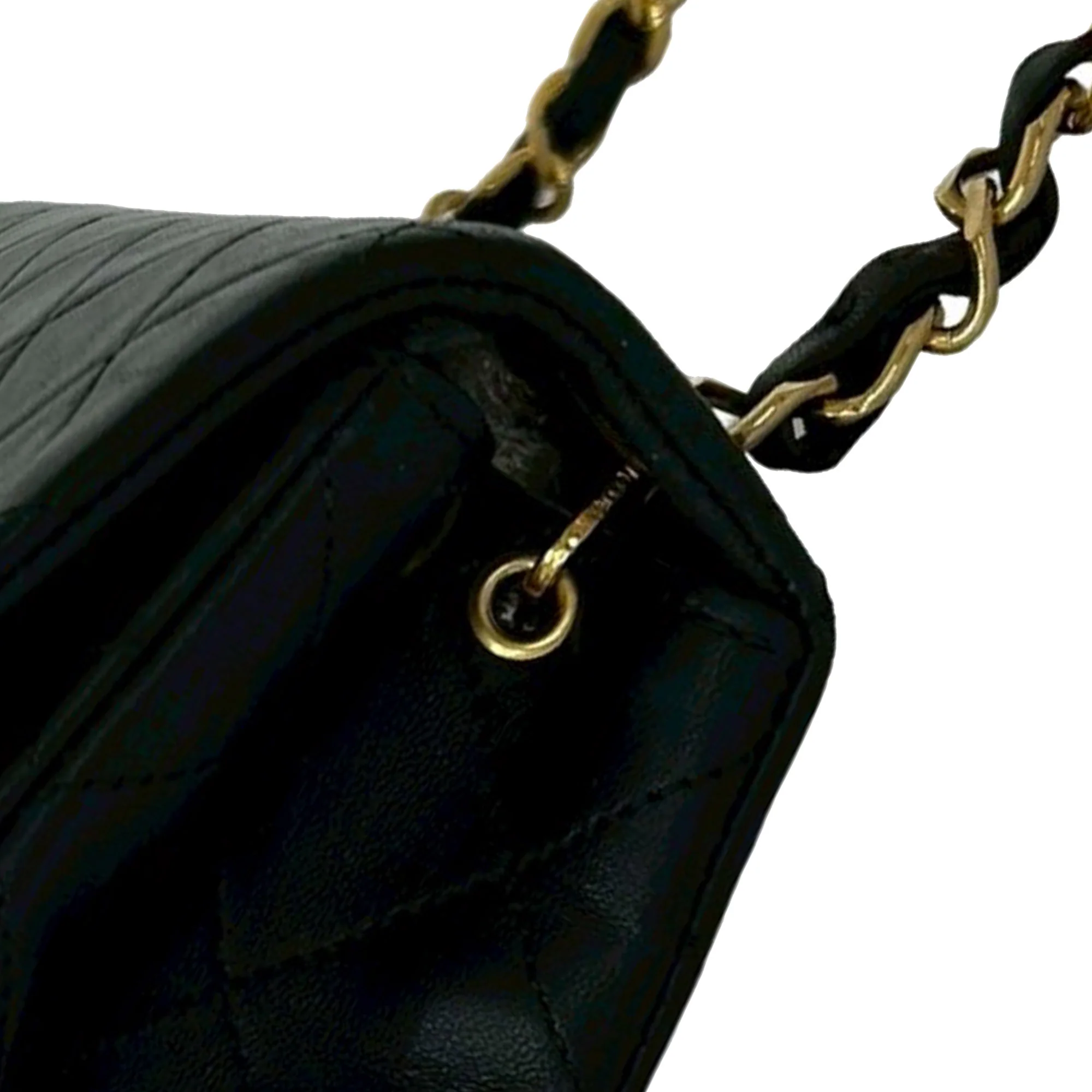 Chanel | Pre-Owned Mini Square Classic Lambskin Single Flap | Black - Image 3