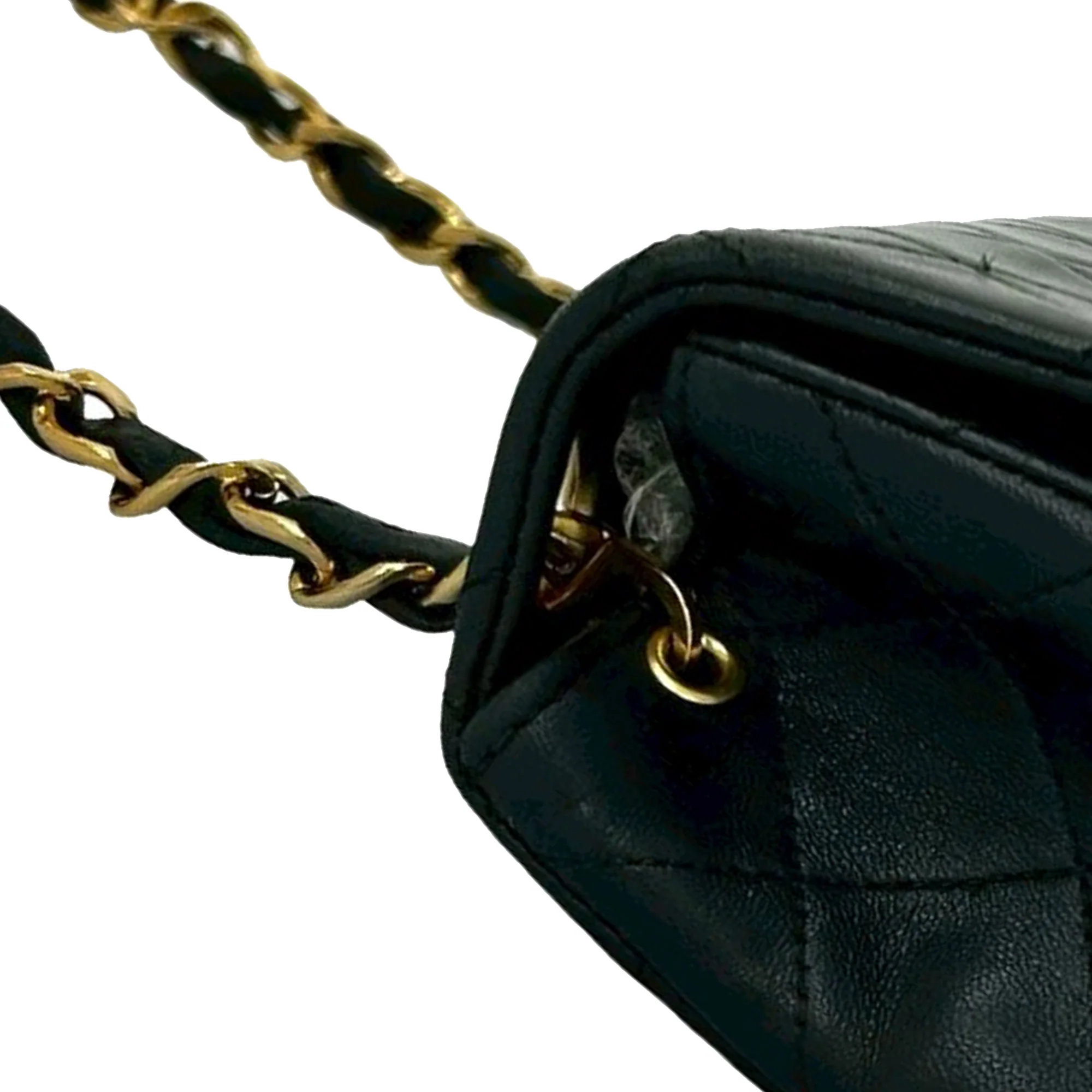 Chanel | Pre-Owned Mini Square Classic Lambskin Single Flap | Black - Image 4