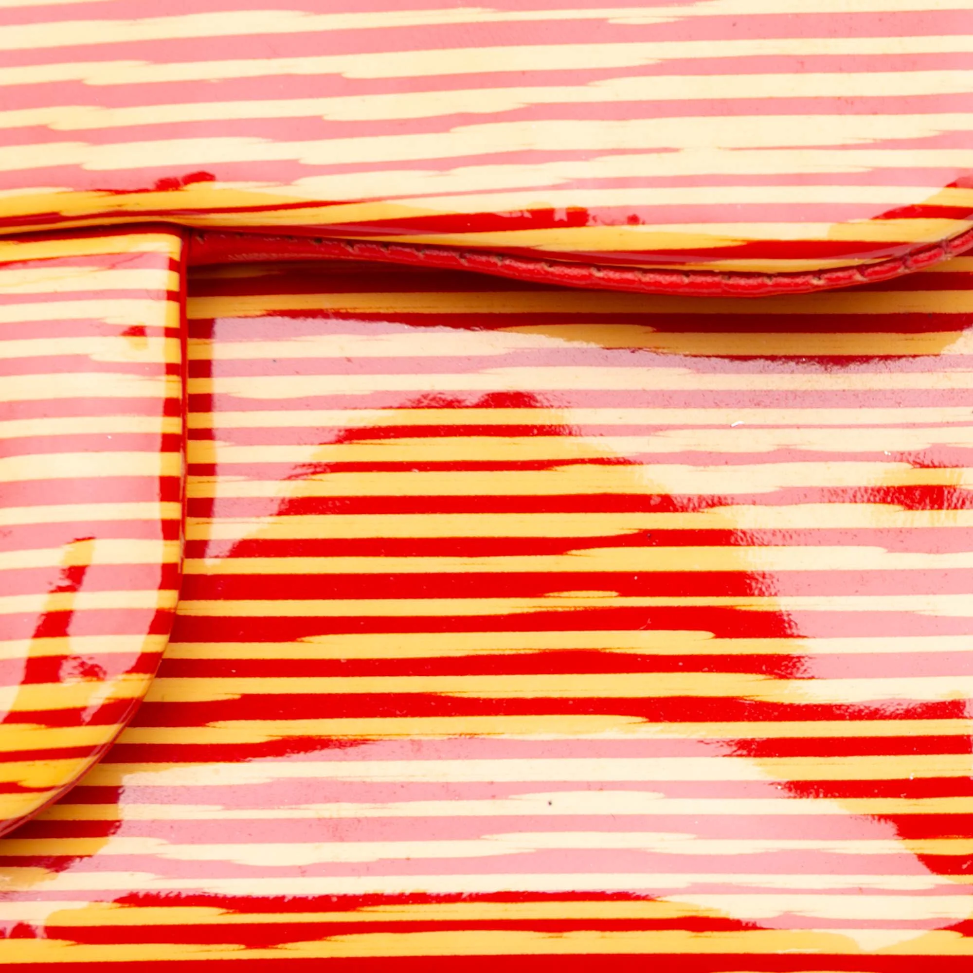 Chanel | Pre-Owned Mini Square Classic Patent Striped Single Flap | Orange - Image 8