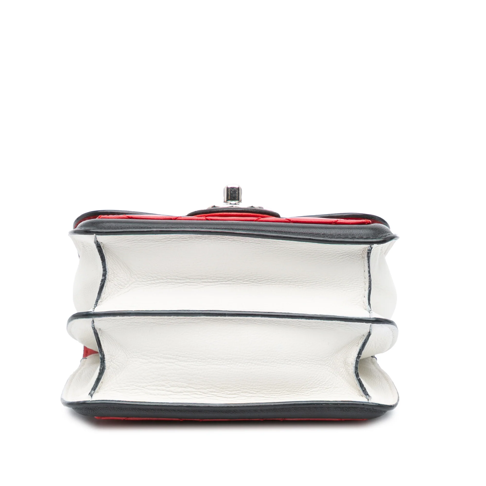 Chanel | Pre-Owned Mini Square Lambskin Graphic Flap Crossbody | Red/BlackBlack - Image 5