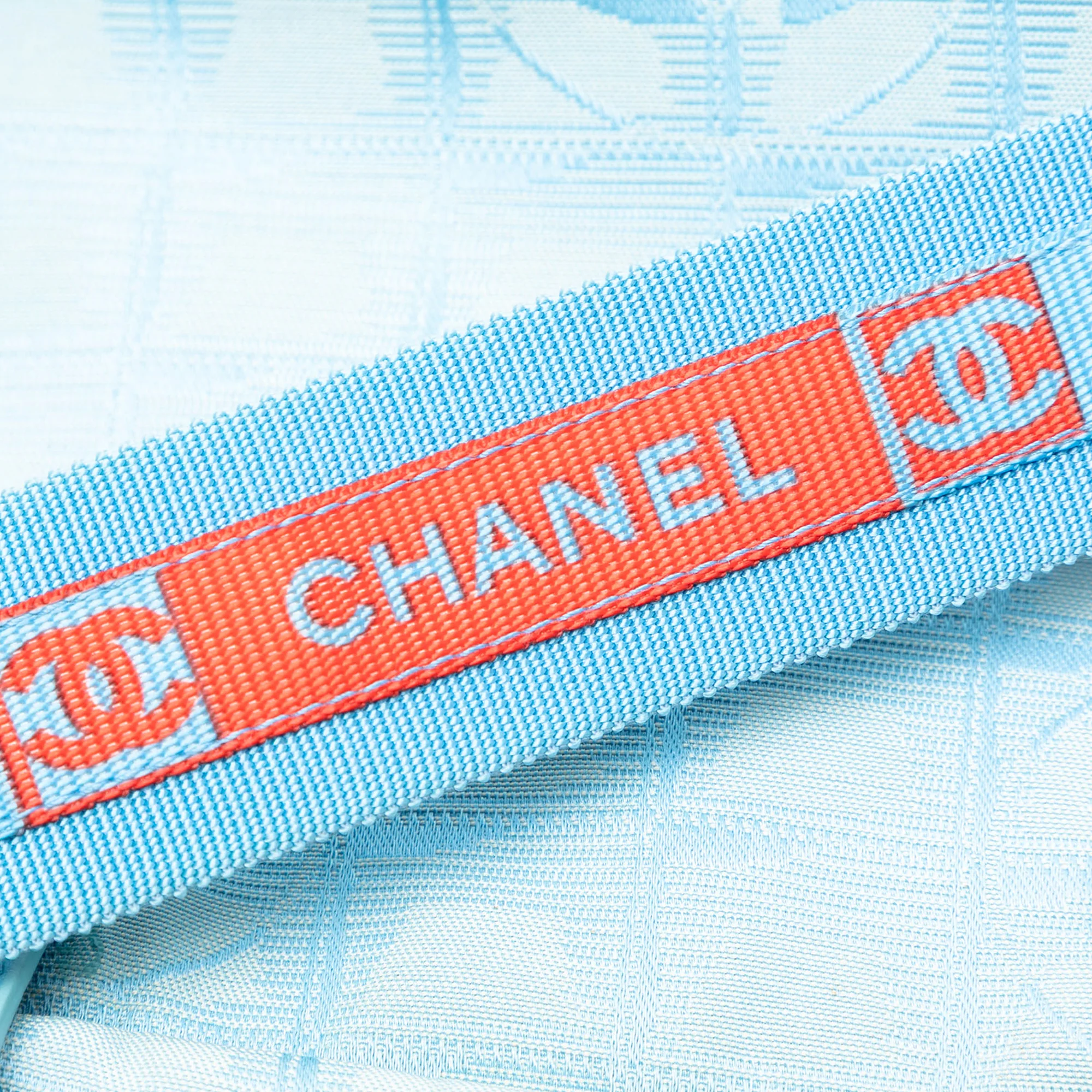 Chanel | Pre-Owned New Travel Line Nylon Satchel | Blue/Light Blue - Image 5