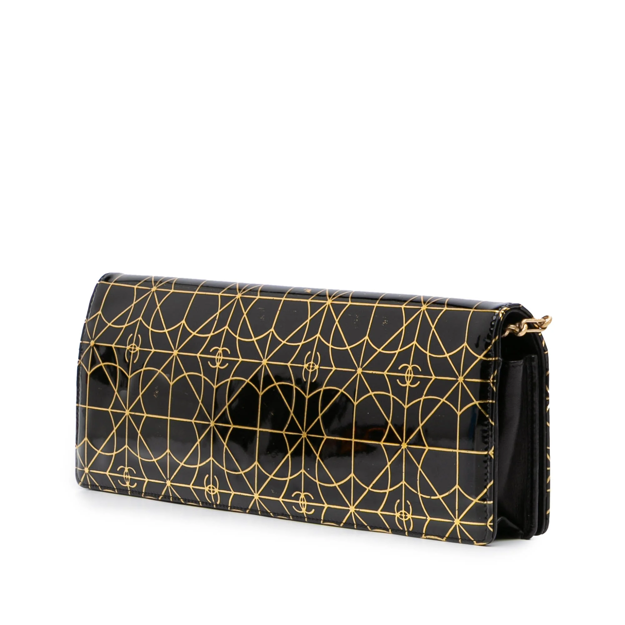 Chanel | Pre-Owned Paris Moscou Vinyl Moujik Clutch with Chain | Black - Image 3