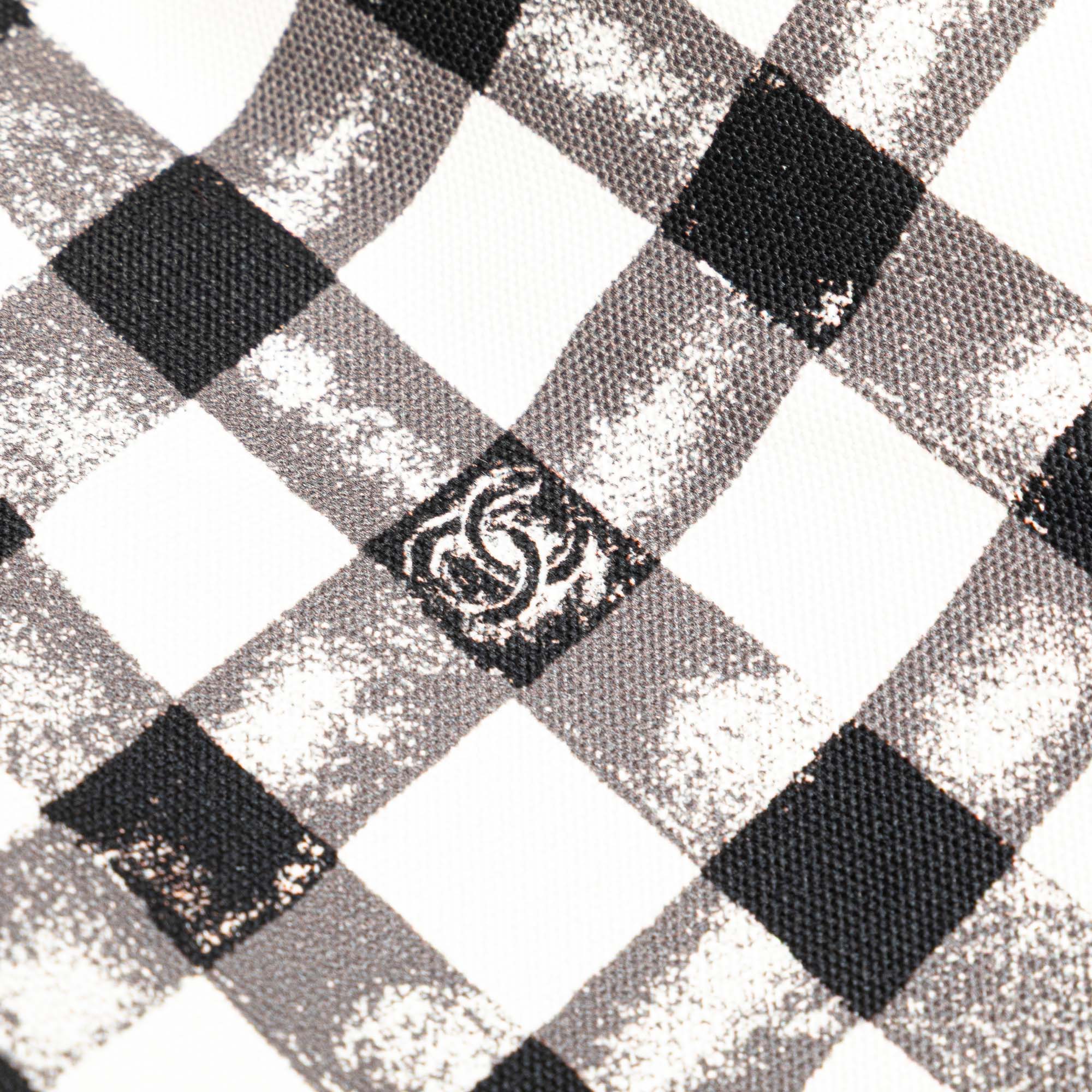 Chanel | Pre-Owned Printed Canvas Gingham Weekender Tote | White - Image 10
