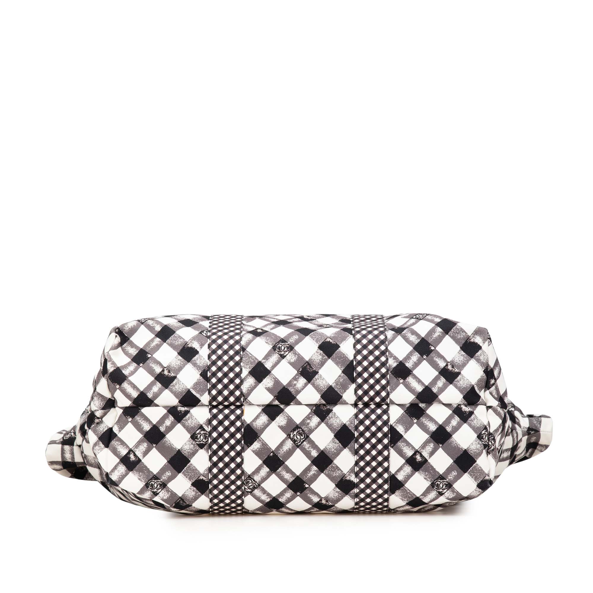 Chanel | Pre-Owned Printed Canvas Gingham Weekender Tote | White - Image 5