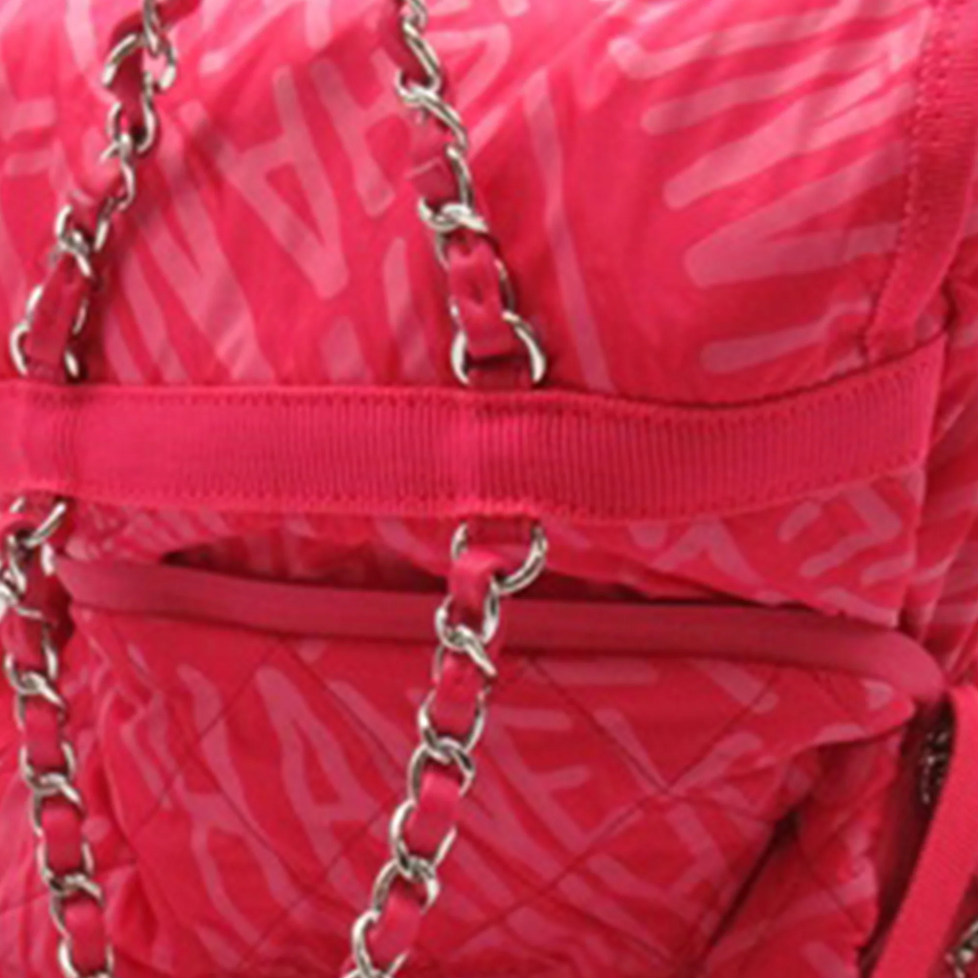 Chanel | Pre-Owned Printed Nylon Coco Neige Convertible Backpack | Pink - Image 3