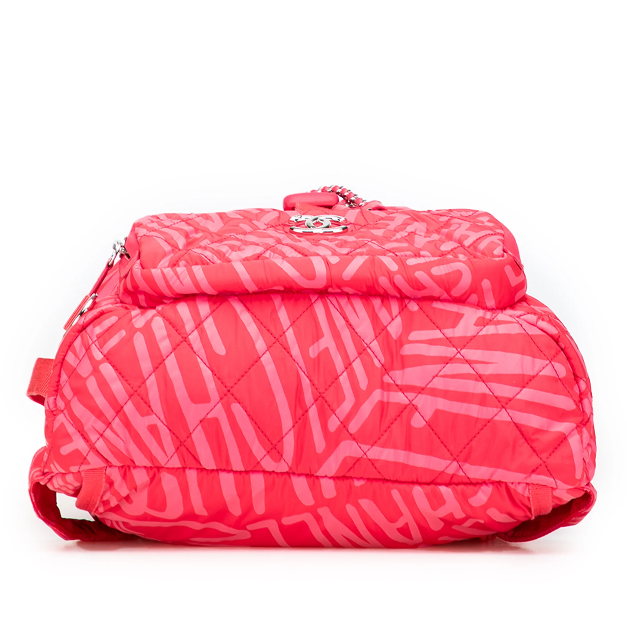 Chanel | Pre-Owned Printed Nylon Coco Neige Convertible Backpack | Pink - Image 5