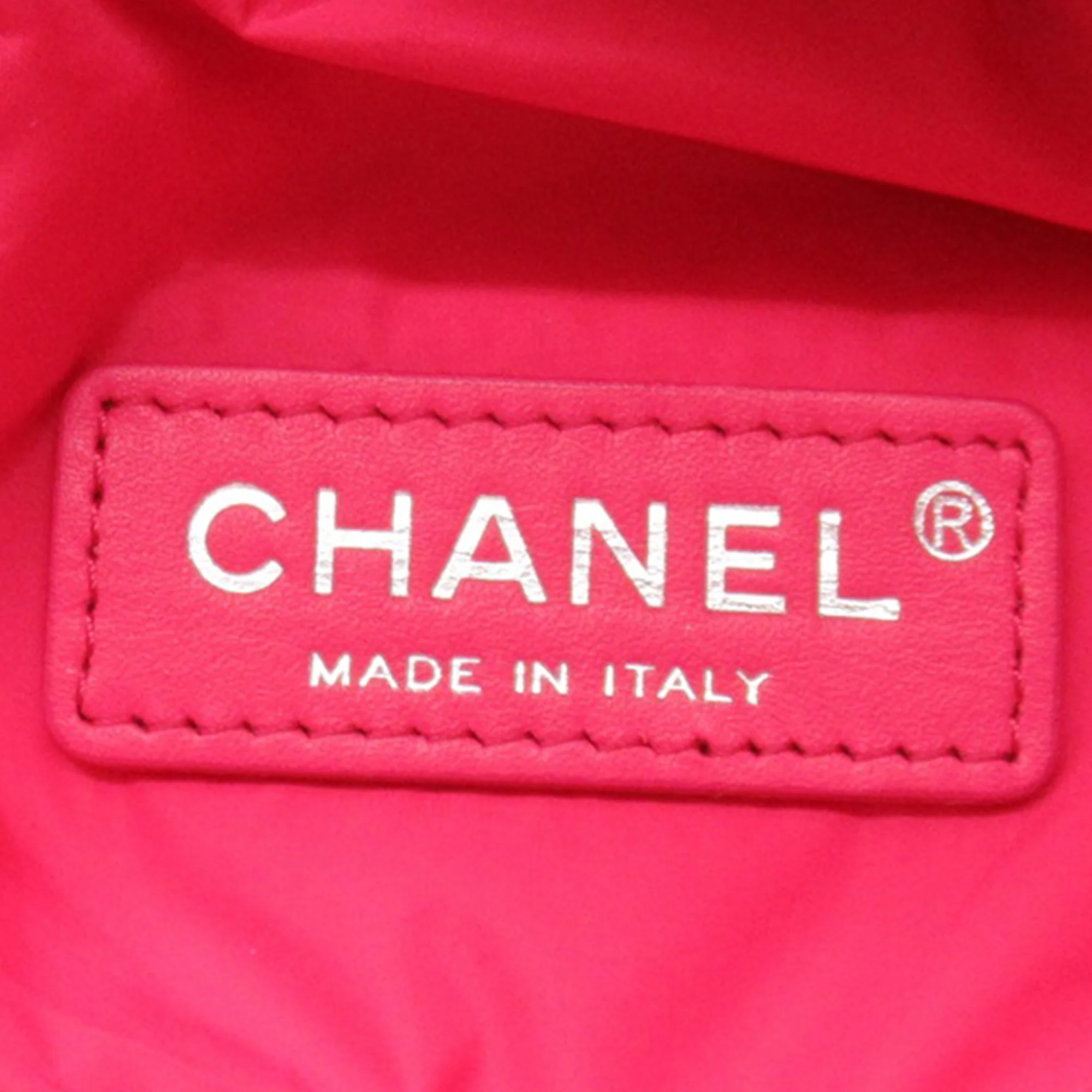 Chanel | Pre-Owned Printed Nylon Coco Neige Convertible Backpack | Pink - Image 6