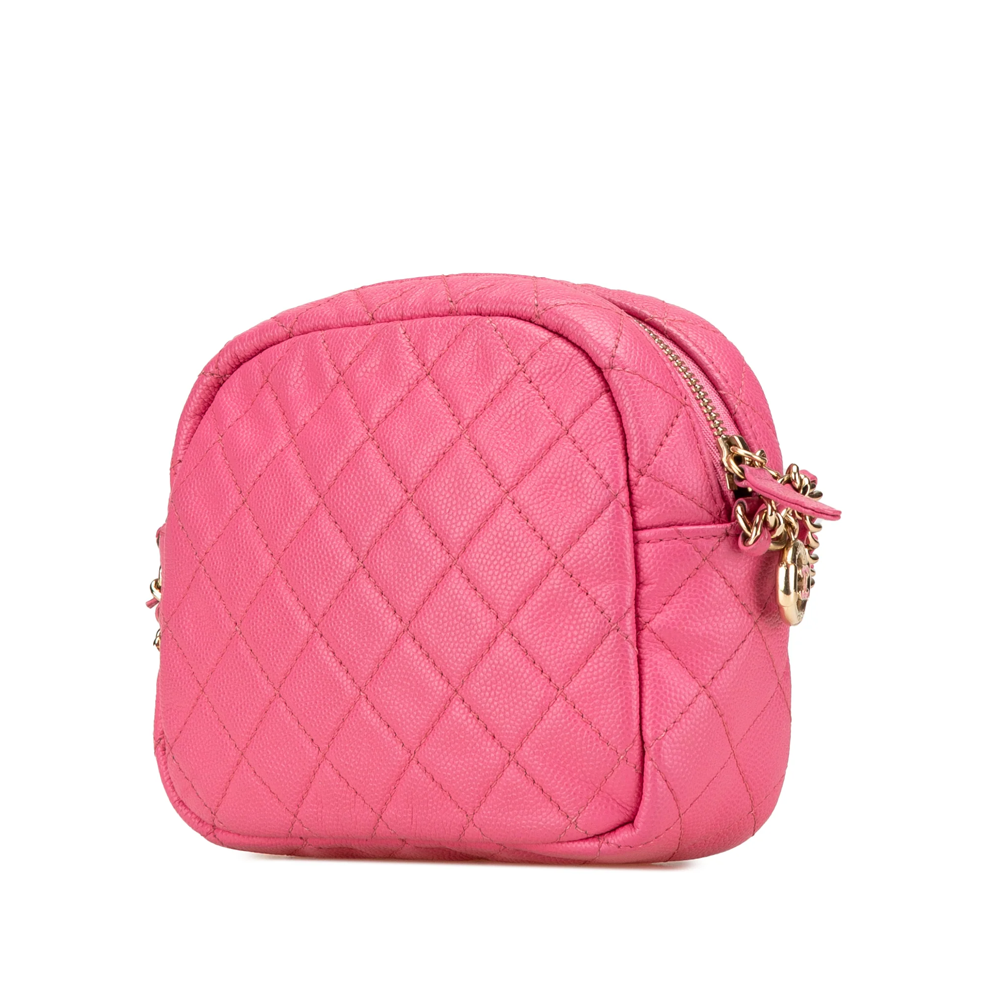 Chanel | Pre-Owned Quilted Caviar CC Day Camera Bag | Pink - Image 2