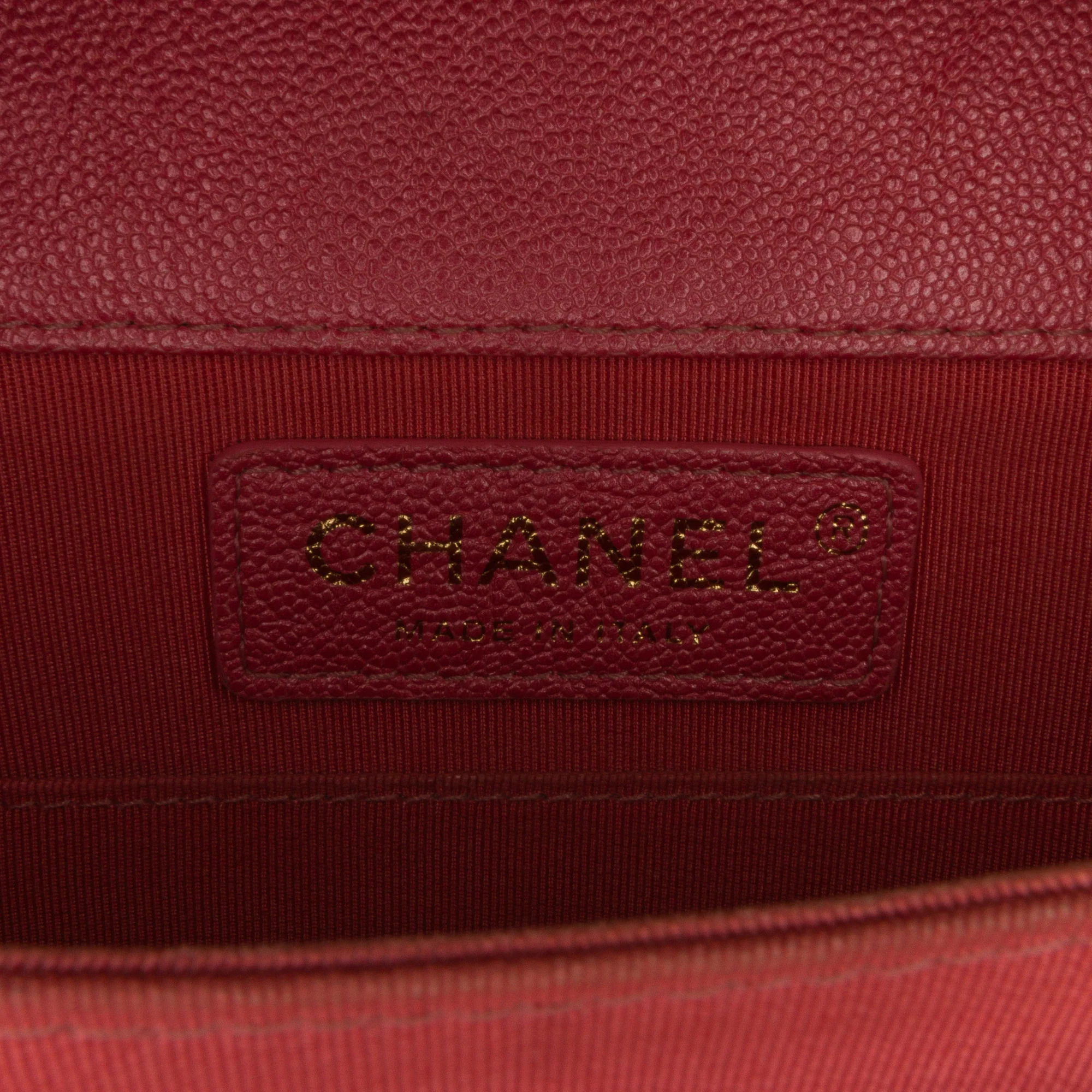 Chanel | Pre-Owned Quilted Caviar North South Boy Flap | Pink - Image 12