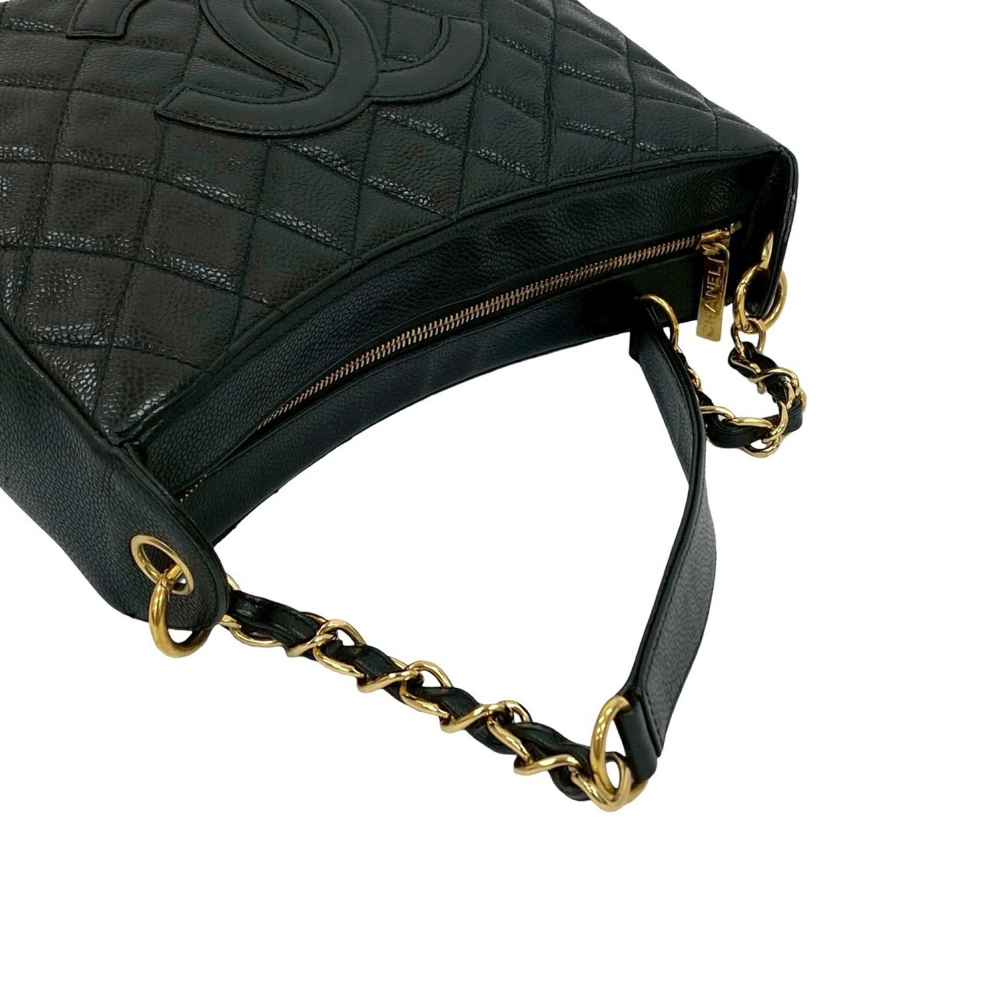 Chanel | Pre-Owned Quilted Caviar Timeless CC Shoulder Bag | Black - Image 9