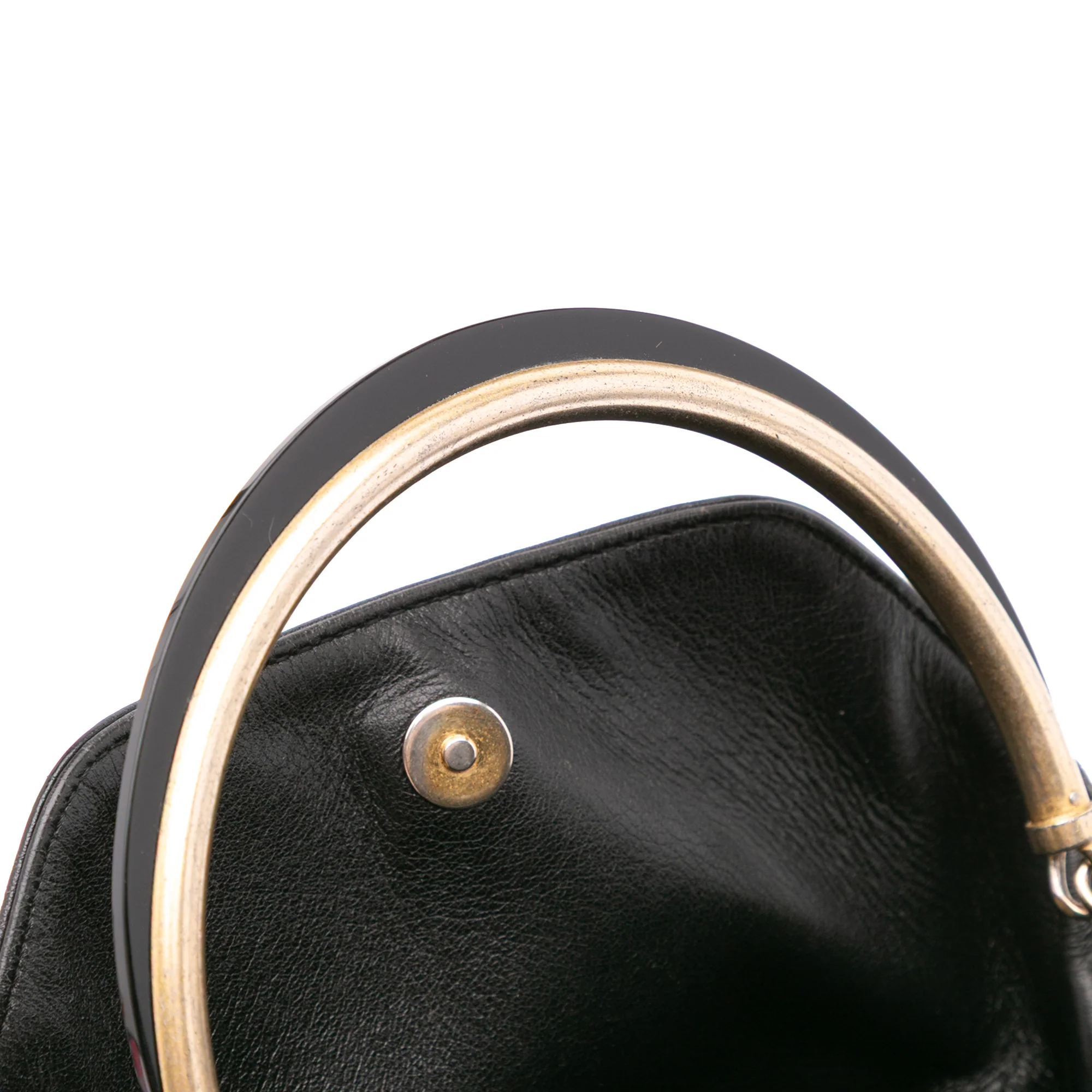 Chanel | Pre-Owned Quilted Chevron Lambskin Handle with Chic Bucket Bag | Black - Image 10