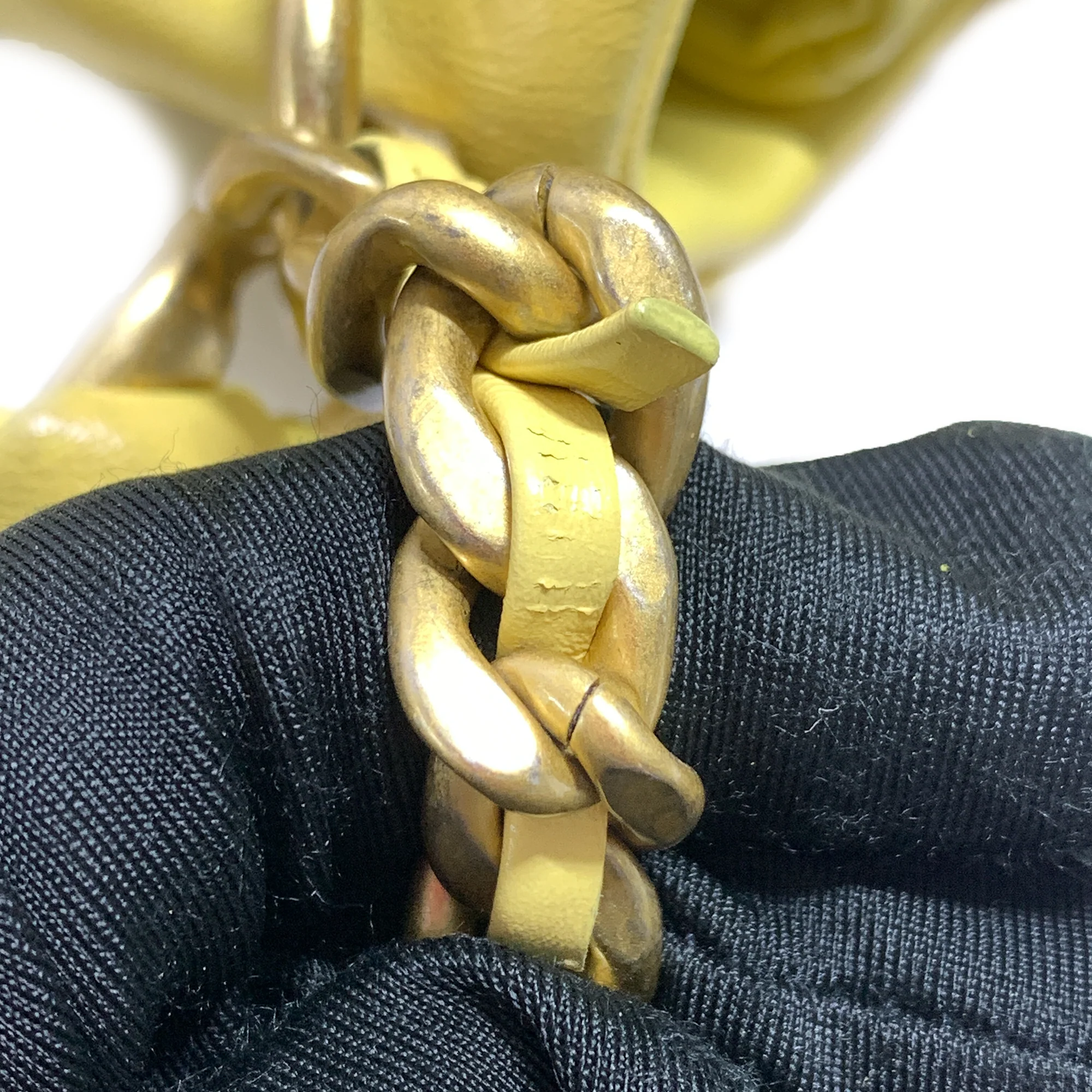 Chanel | Pre-Owned Quilted Lambskin Chain Is More Flap | Yellow - Image 8