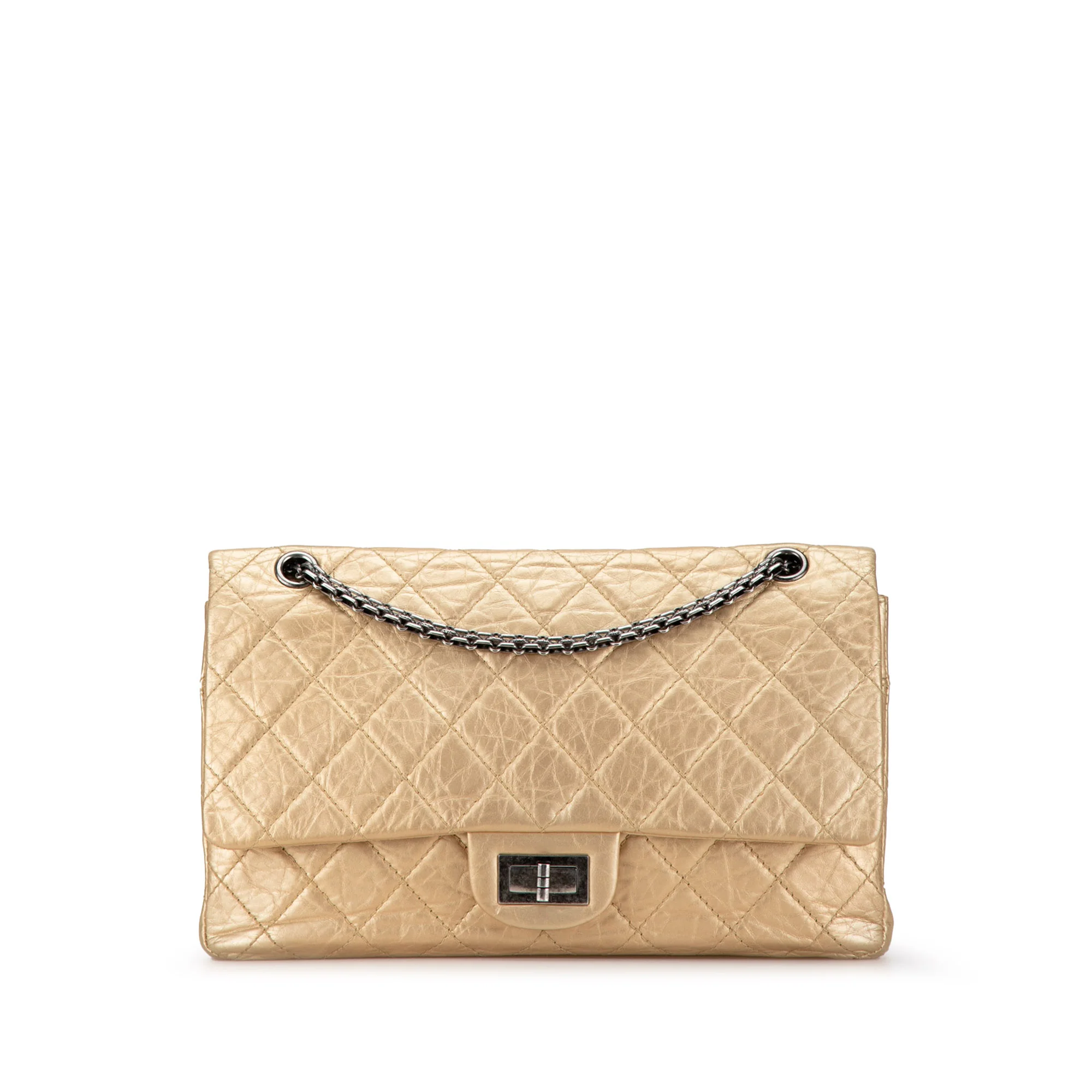 Chanel | Pre-Owned Reissue 2.55 Aged Calfskin Double Flap 227 | Gold