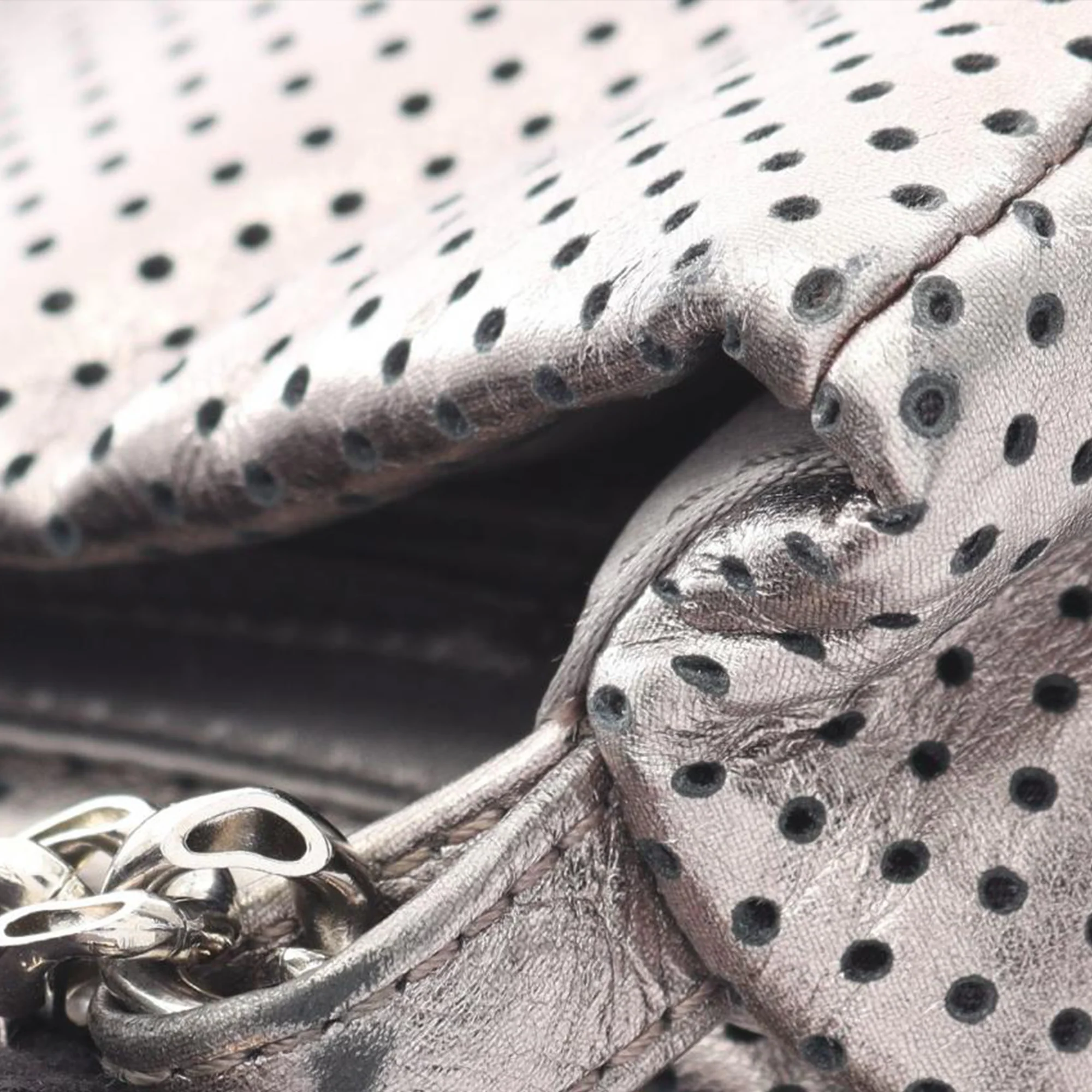 Chanel | Pre-Owned Reissue Perforated Calfskin Drill Flap | Silver - Image 8
