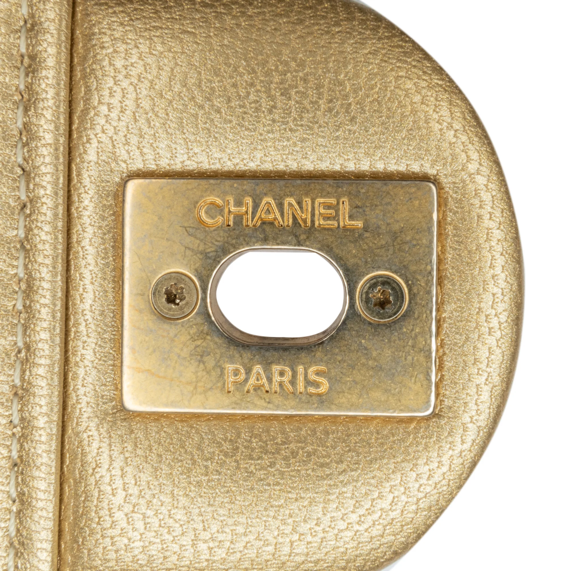 Chanel | Pre-Owned Small Lambskin Chic Pearls Flap | Gold - Image 5