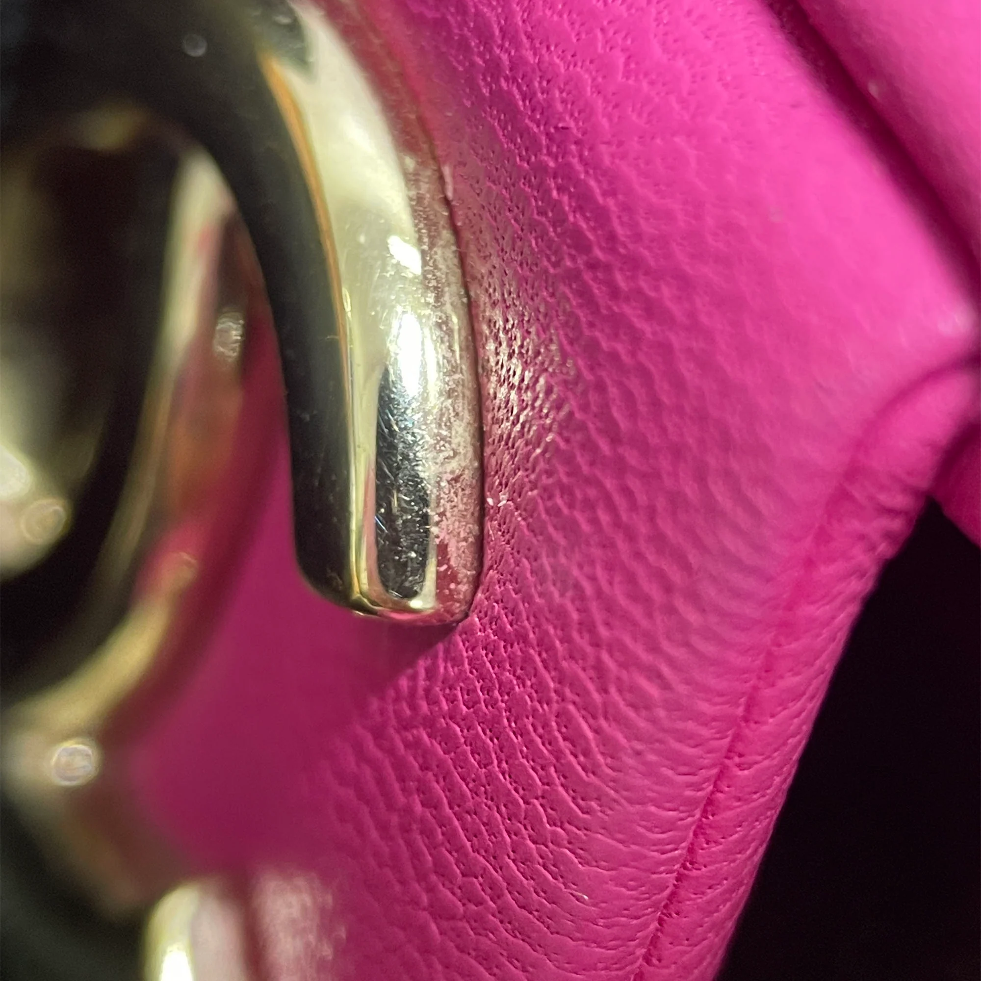 Chanel | Pre-Owned Small Lambskin Elegant Chain Single Flap | Pink/Dark Pink - Image 6