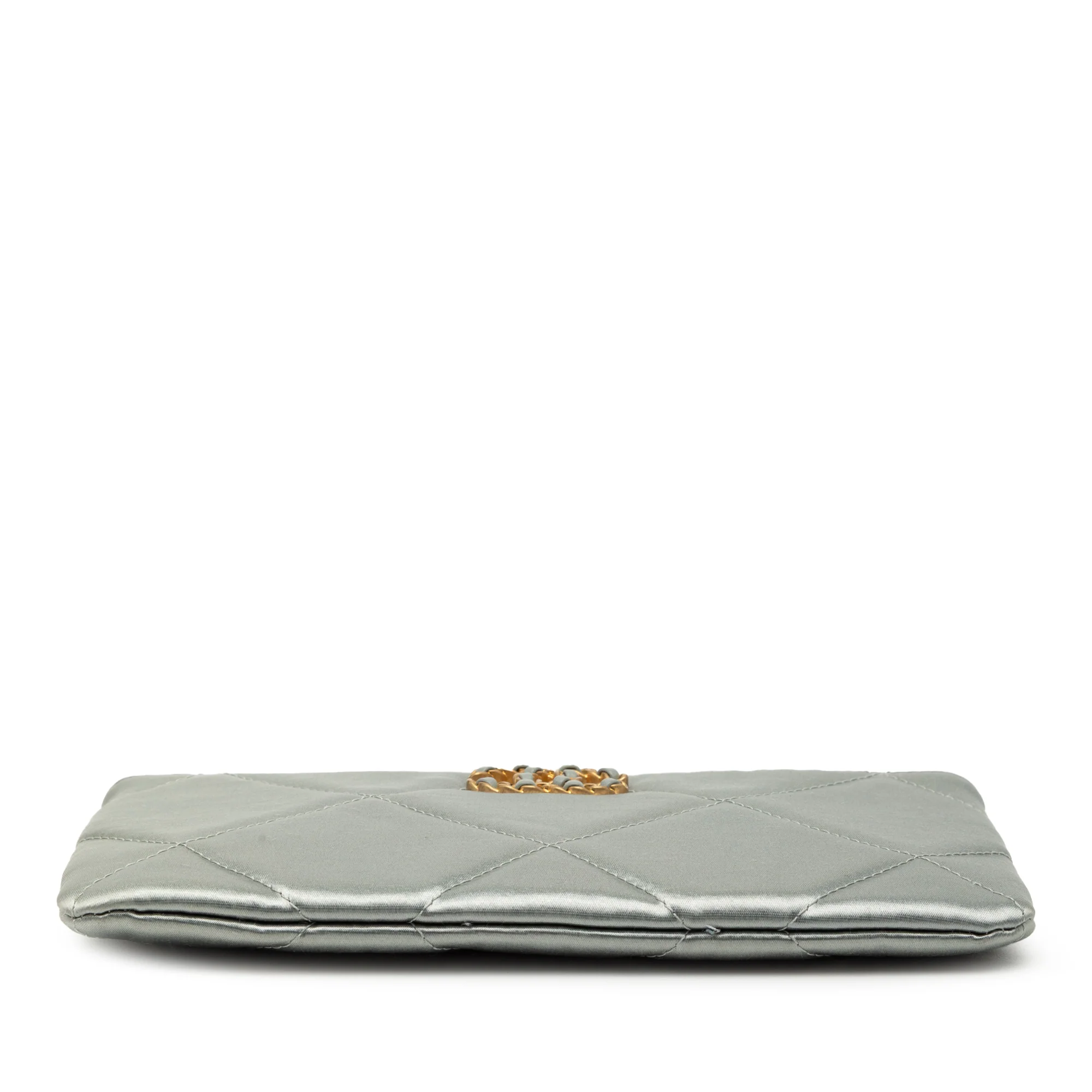 Chanel | Pre-Owned Small Satin 19 O Case VIP Zip Pouch | Silver - Image 3
