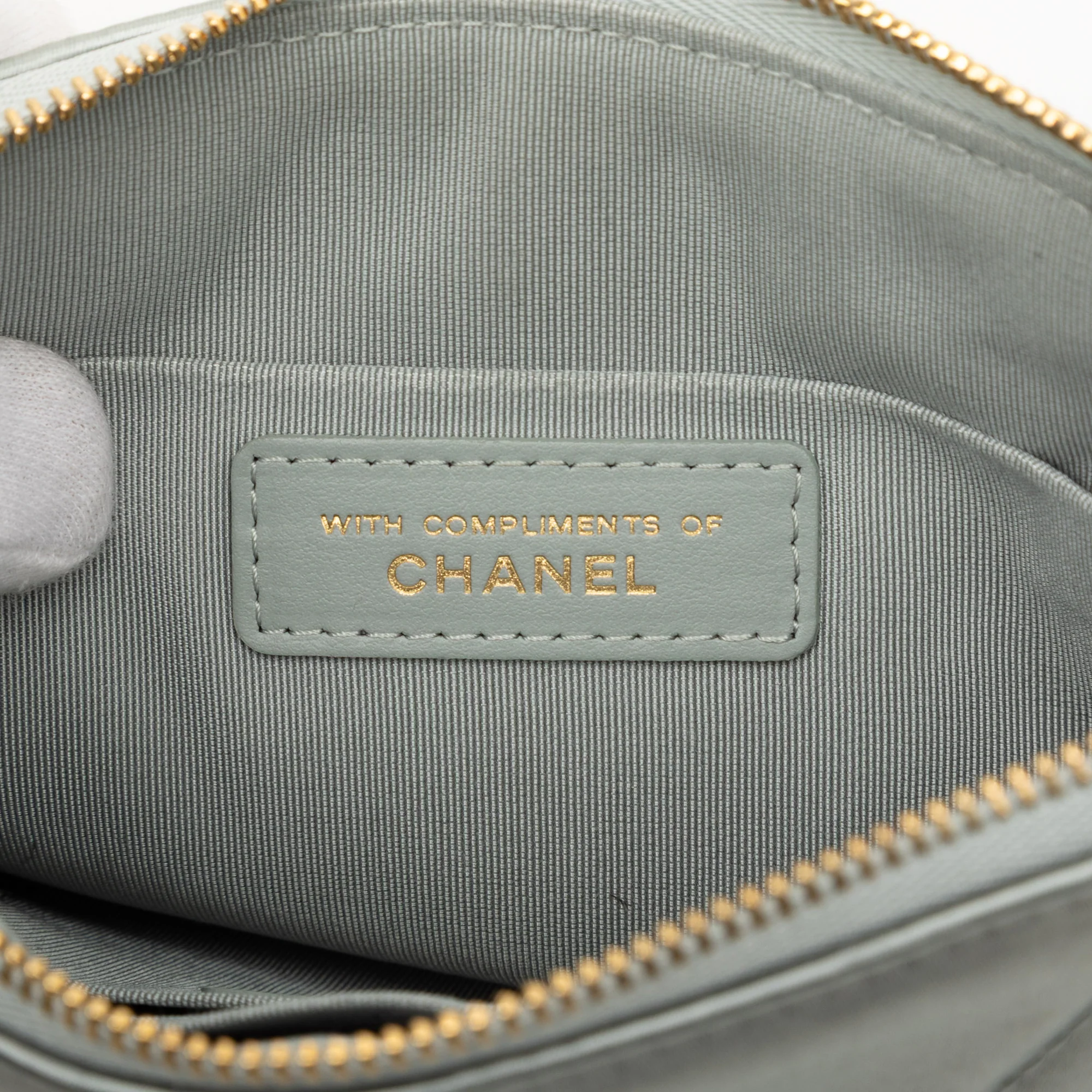 Chanel | Pre-Owned Small Satin 19 O Case VIP Zip Pouch | Silver - Image 5
