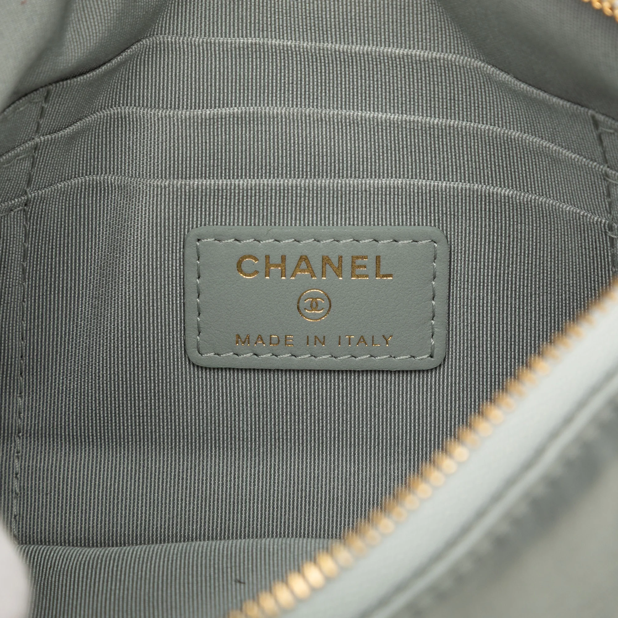 Chanel | Pre-Owned Small Satin 19 O Case VIP Zip Pouch | Silver - Image 6